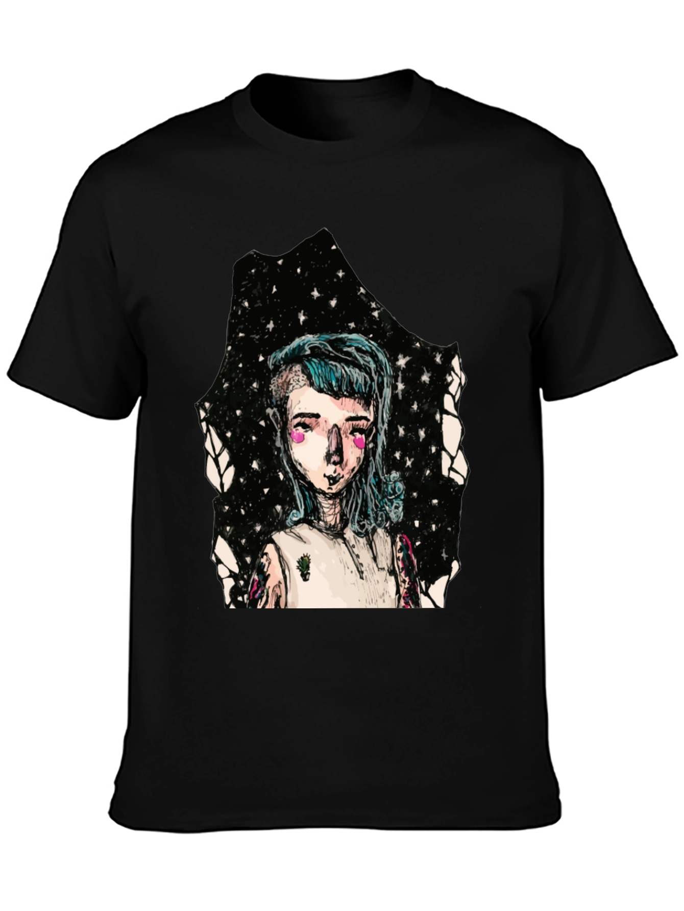 Unique Graphic T-Shirt - Artistic Portrait Design