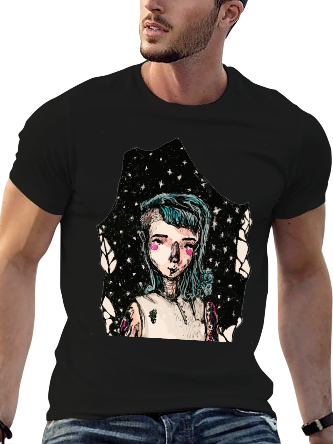 Unique Graphic T-Shirt - Artistic Portrait Design