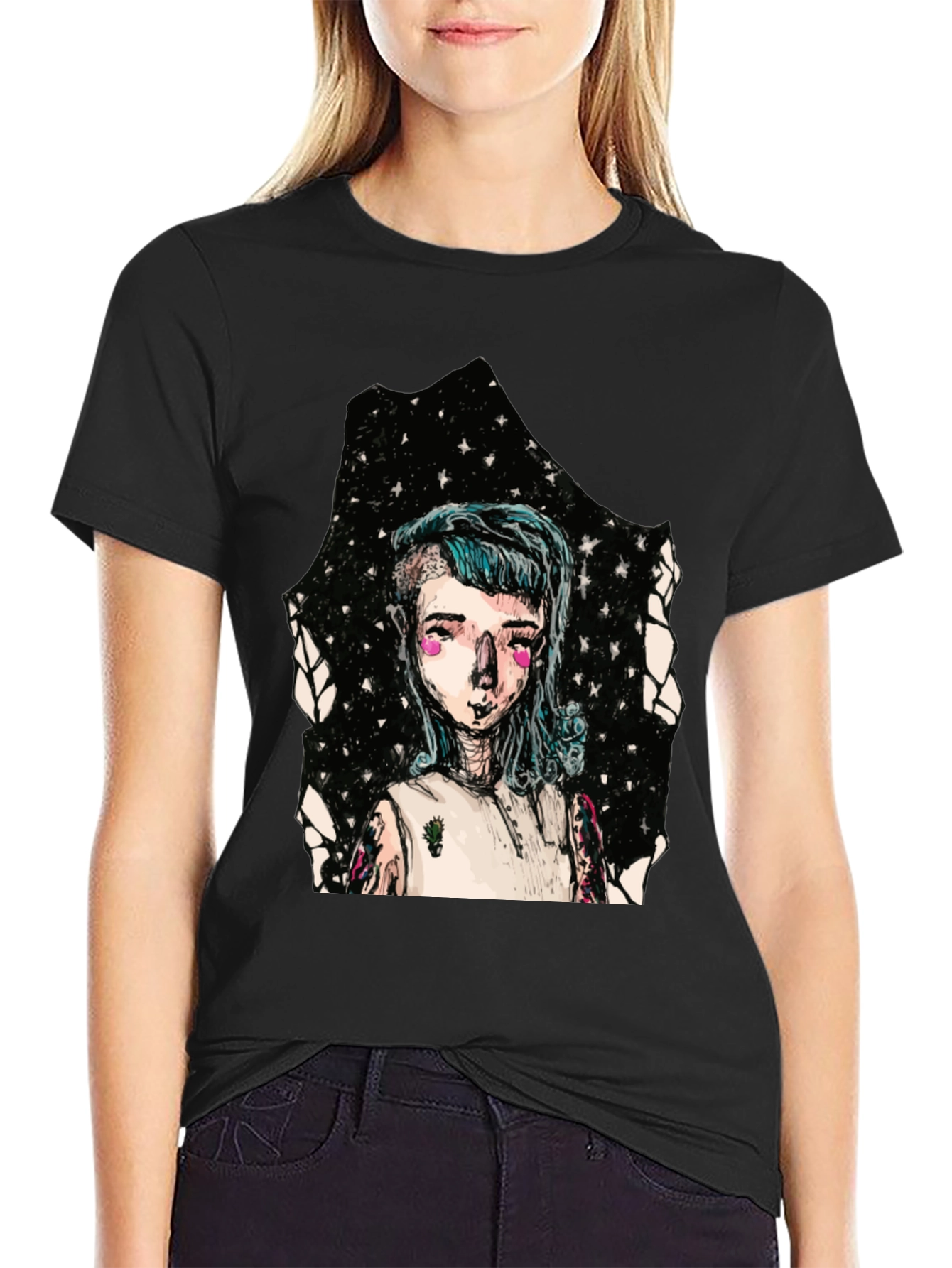 Unique Graphic T-Shirt - Artistic Portrait Design
