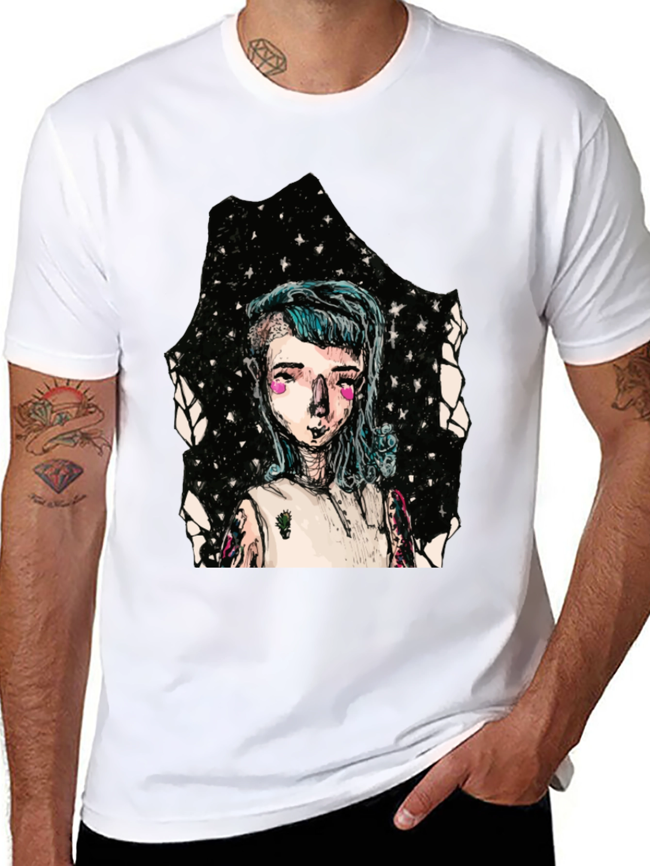Unique Graphic T-Shirt - Artistic Portrait Design