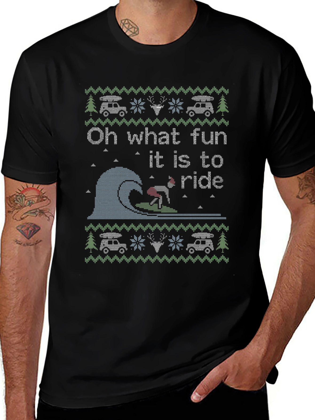 Humorous Oh What Fun to Ride Christmas T-Shirt