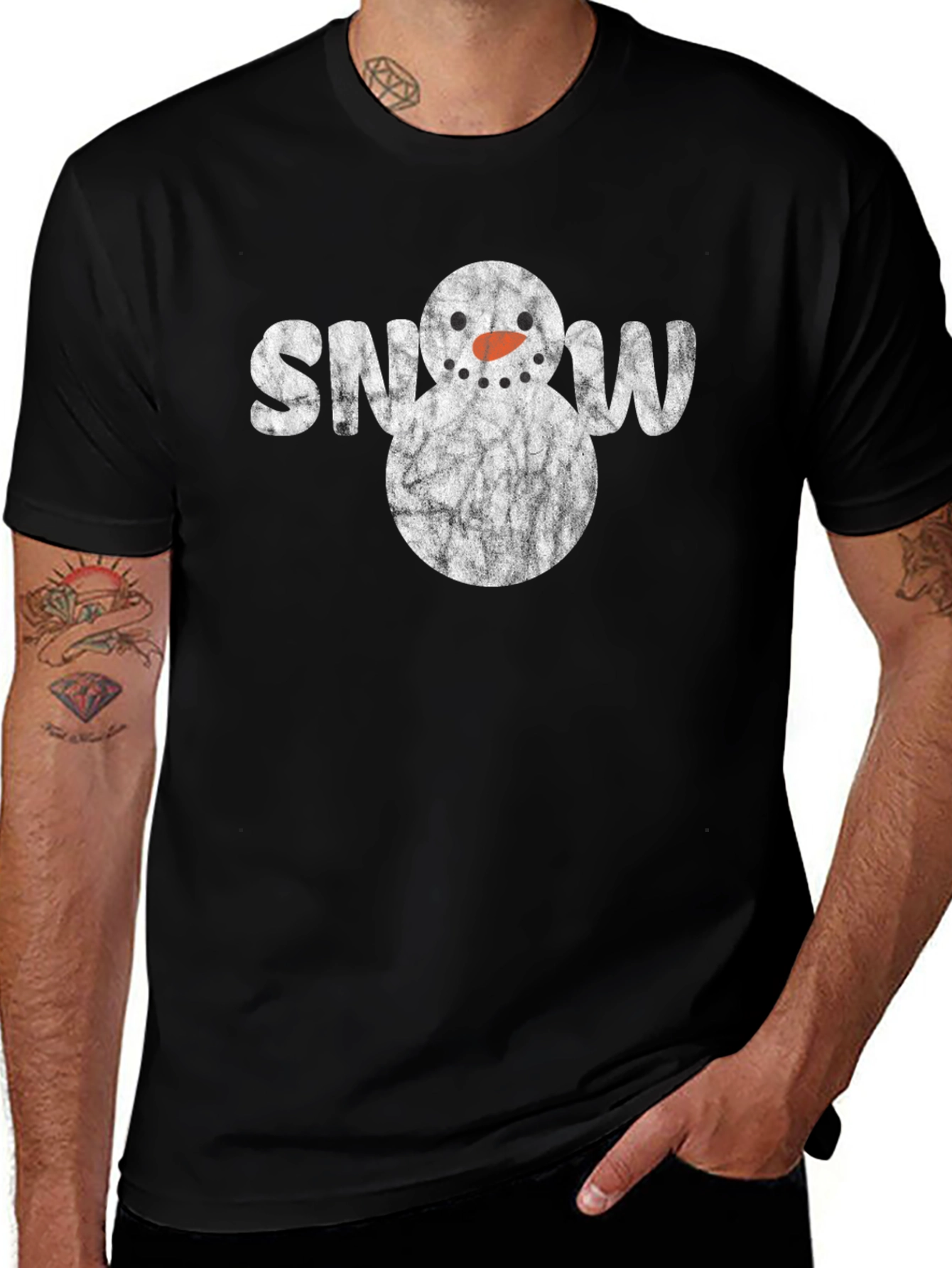 Snowman Graphic T-Shirt - Winter Holiday Style