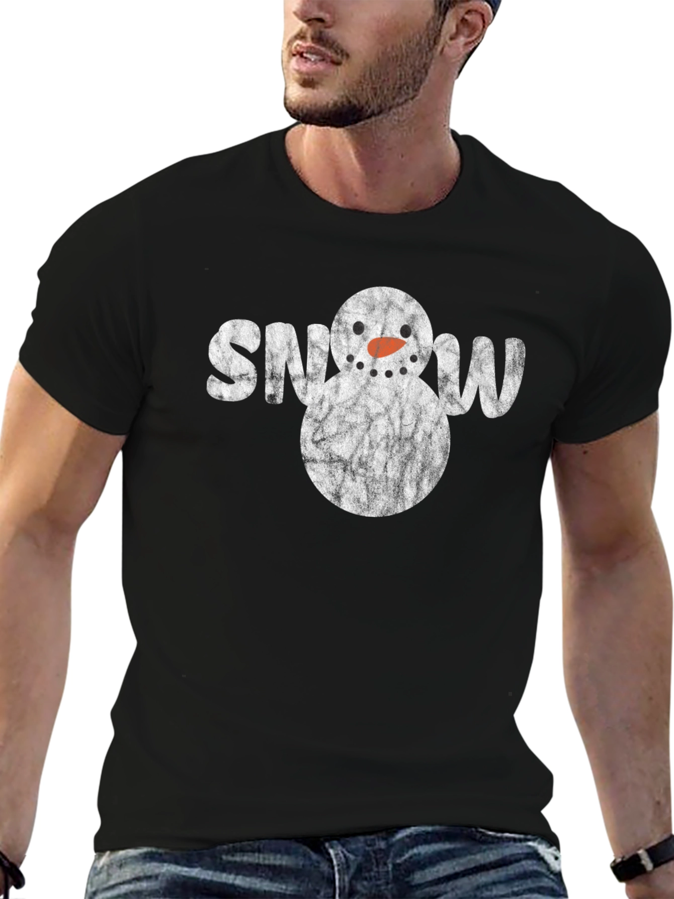 Snowman Graphic T-Shirt - Winter Holiday Style