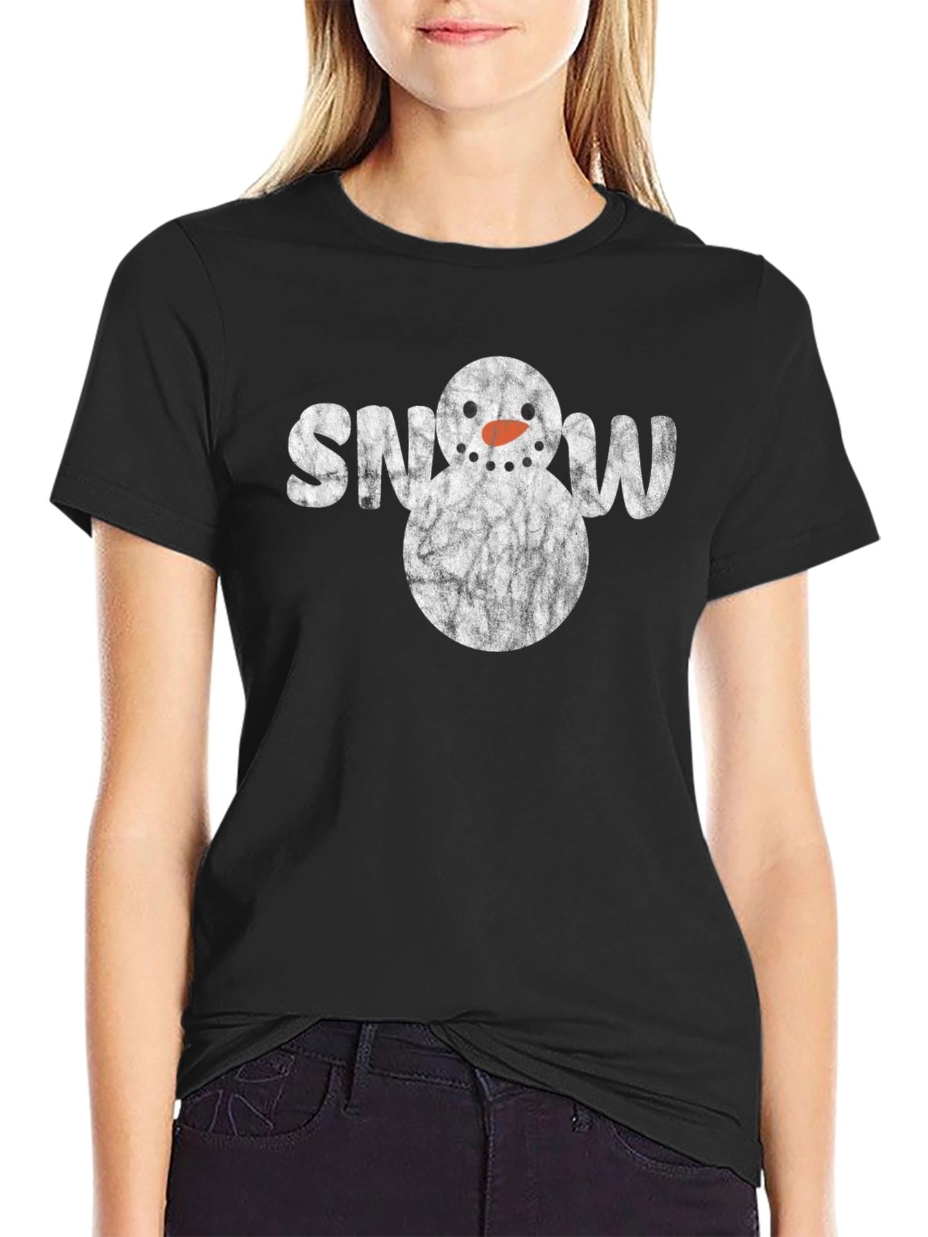 Snowman Graphic T-Shirt - Winter Holiday Style
