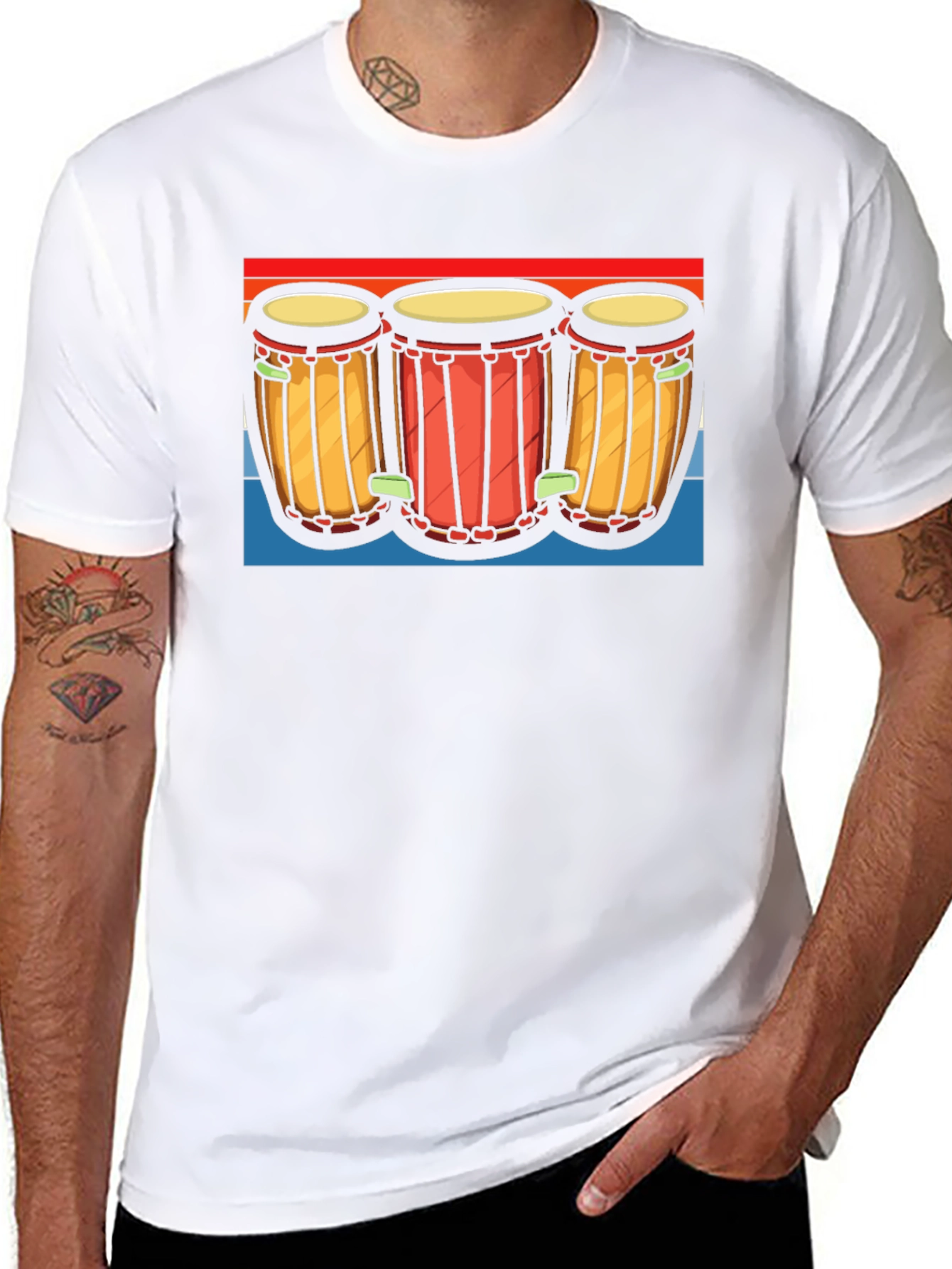 Retro Drum Graphic Tee - Music Lover Shirt