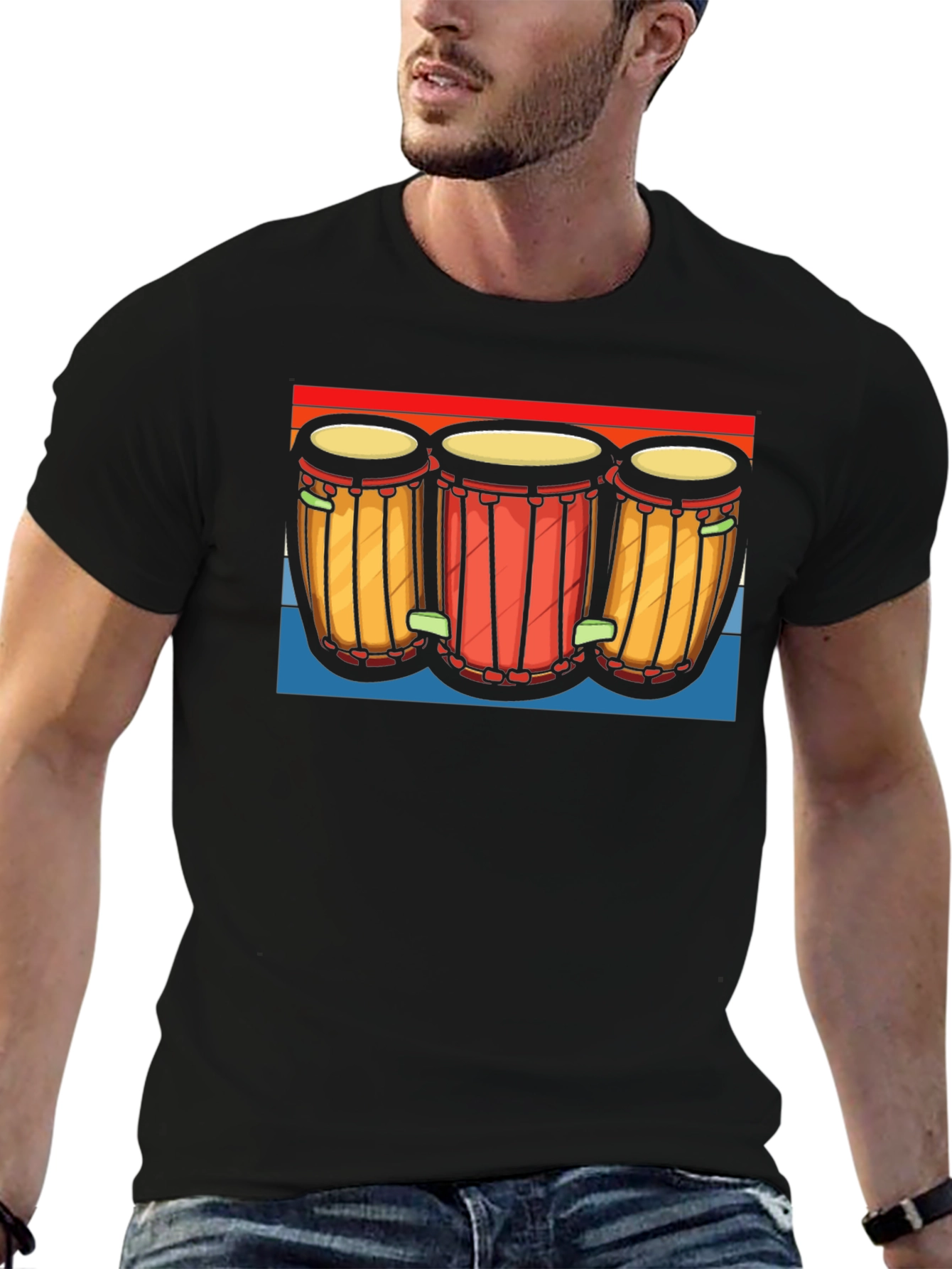 Retro Drum Graphic Tee - Music Lover Shirt