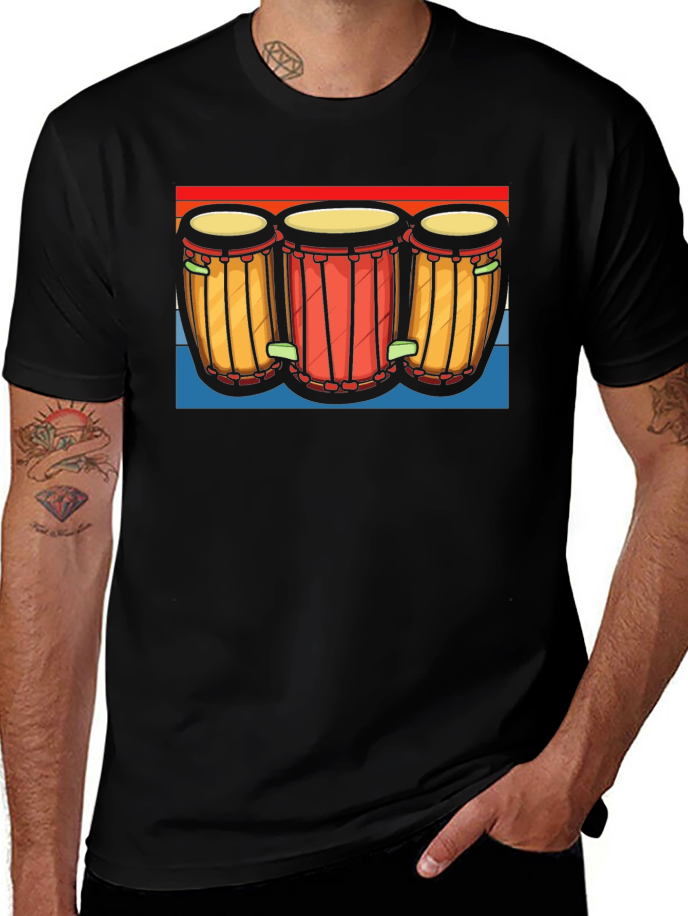 Retro Drum Graphic Tee - Music Lover Shirt