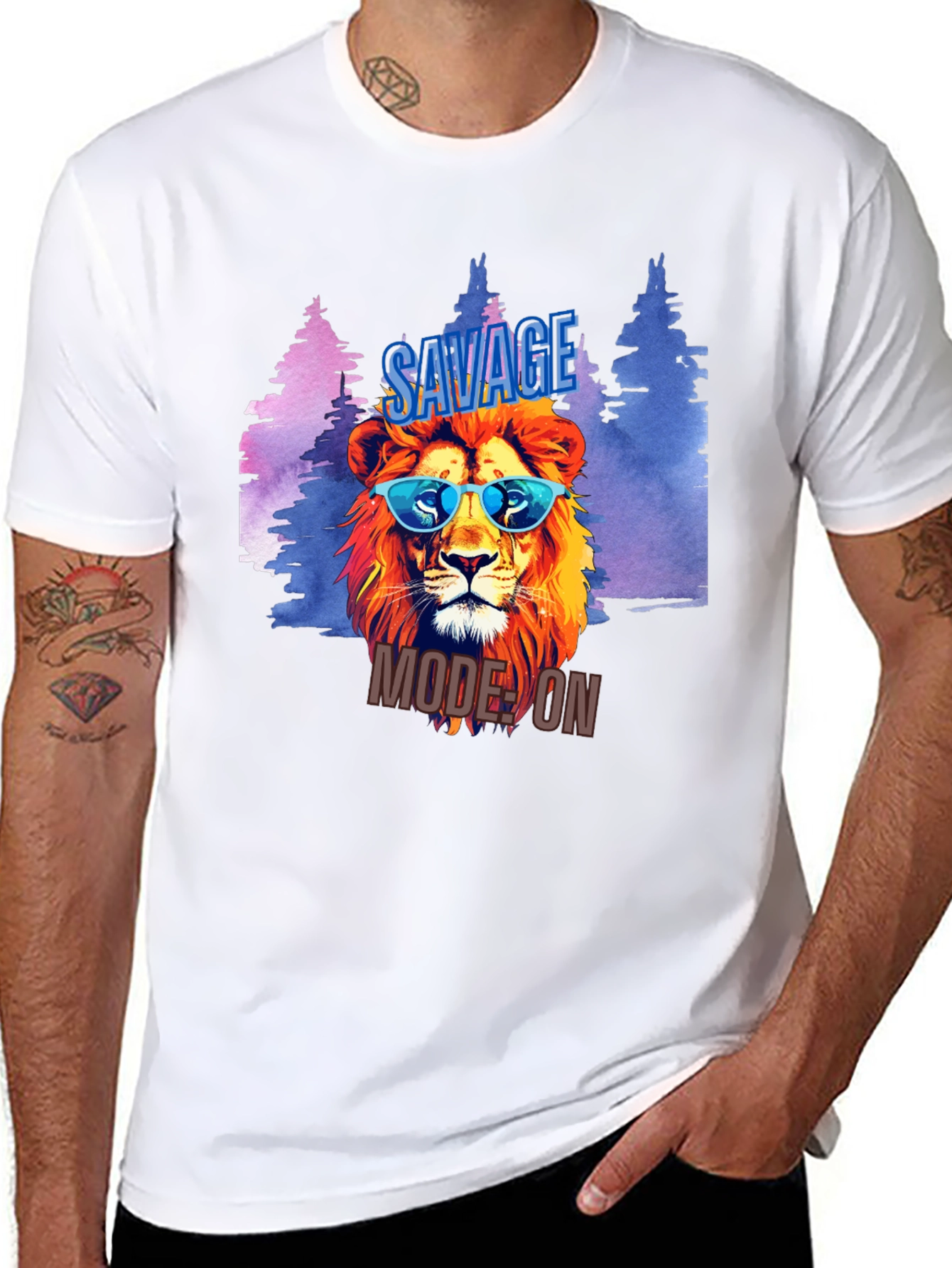 Savage Mode On Lion Graphic T-Shirt