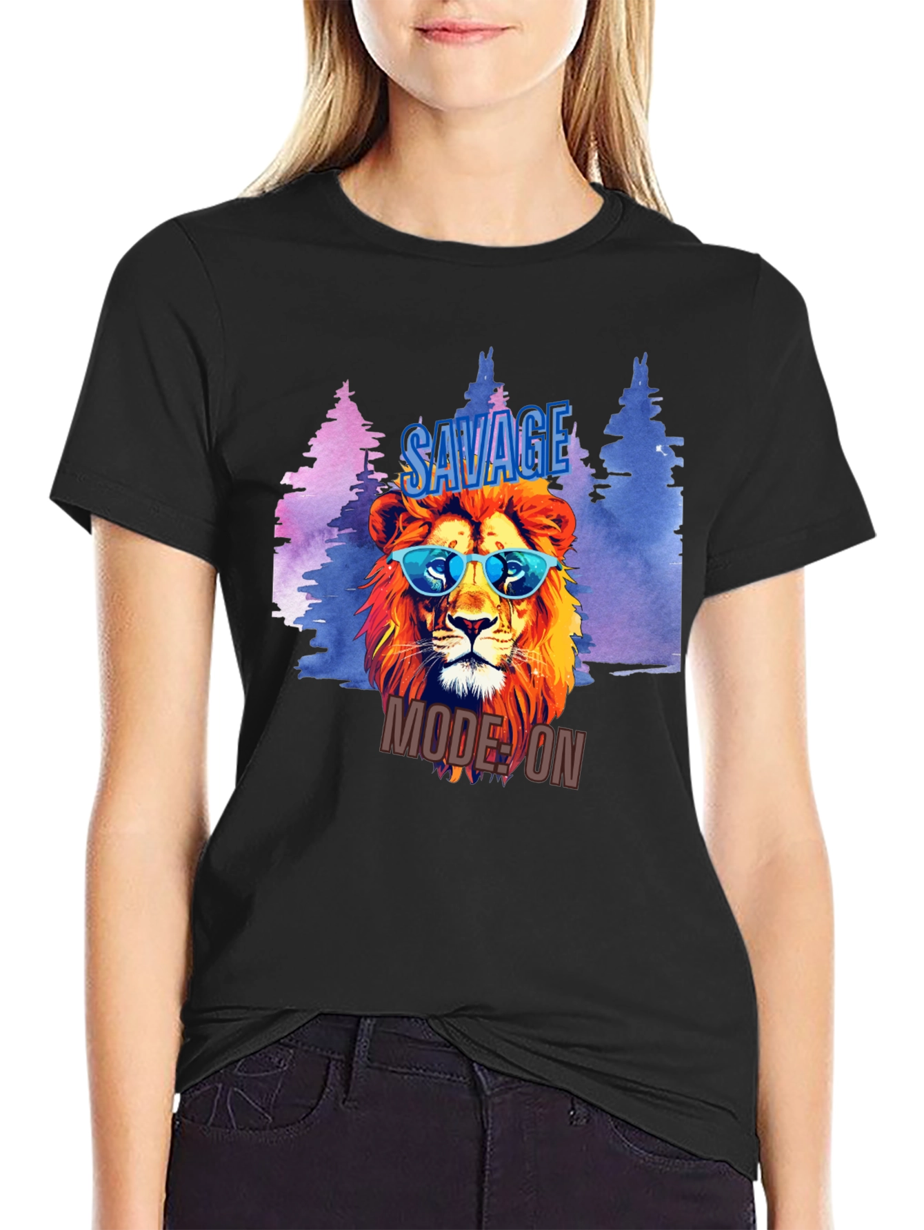 Savage Mode On Lion Graphic T-Shirt