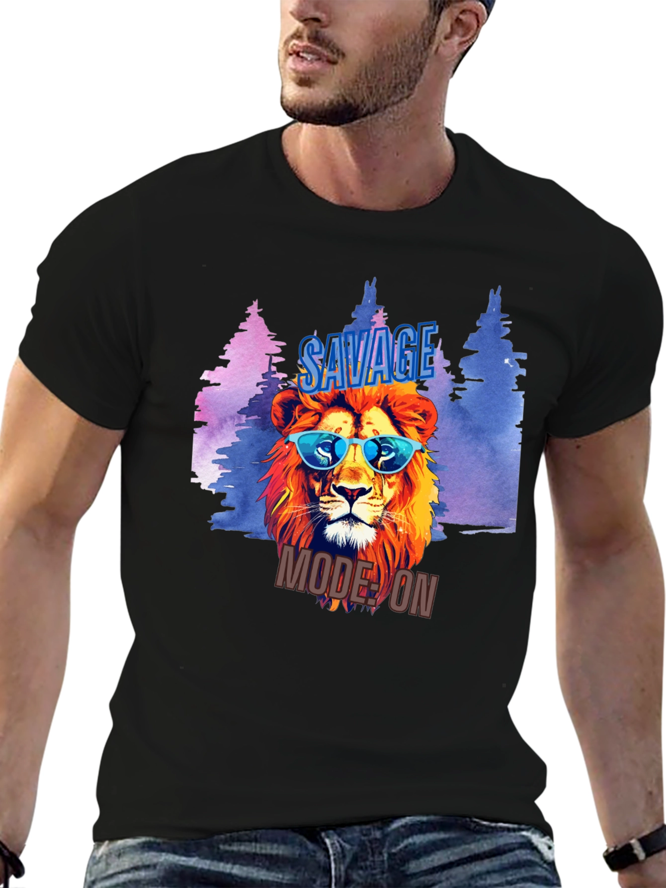 Savage Mode On Lion Graphic T-Shirt