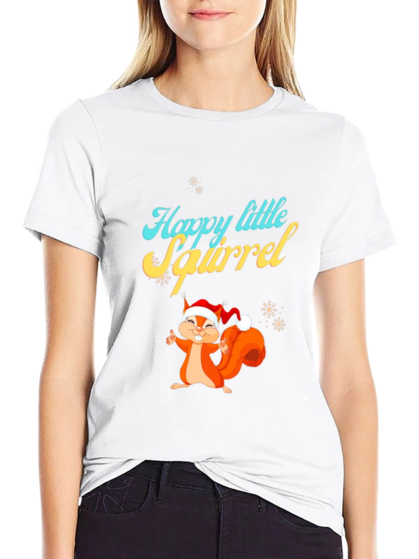 Happy Little Squirrel Christmas Graphic Tee
