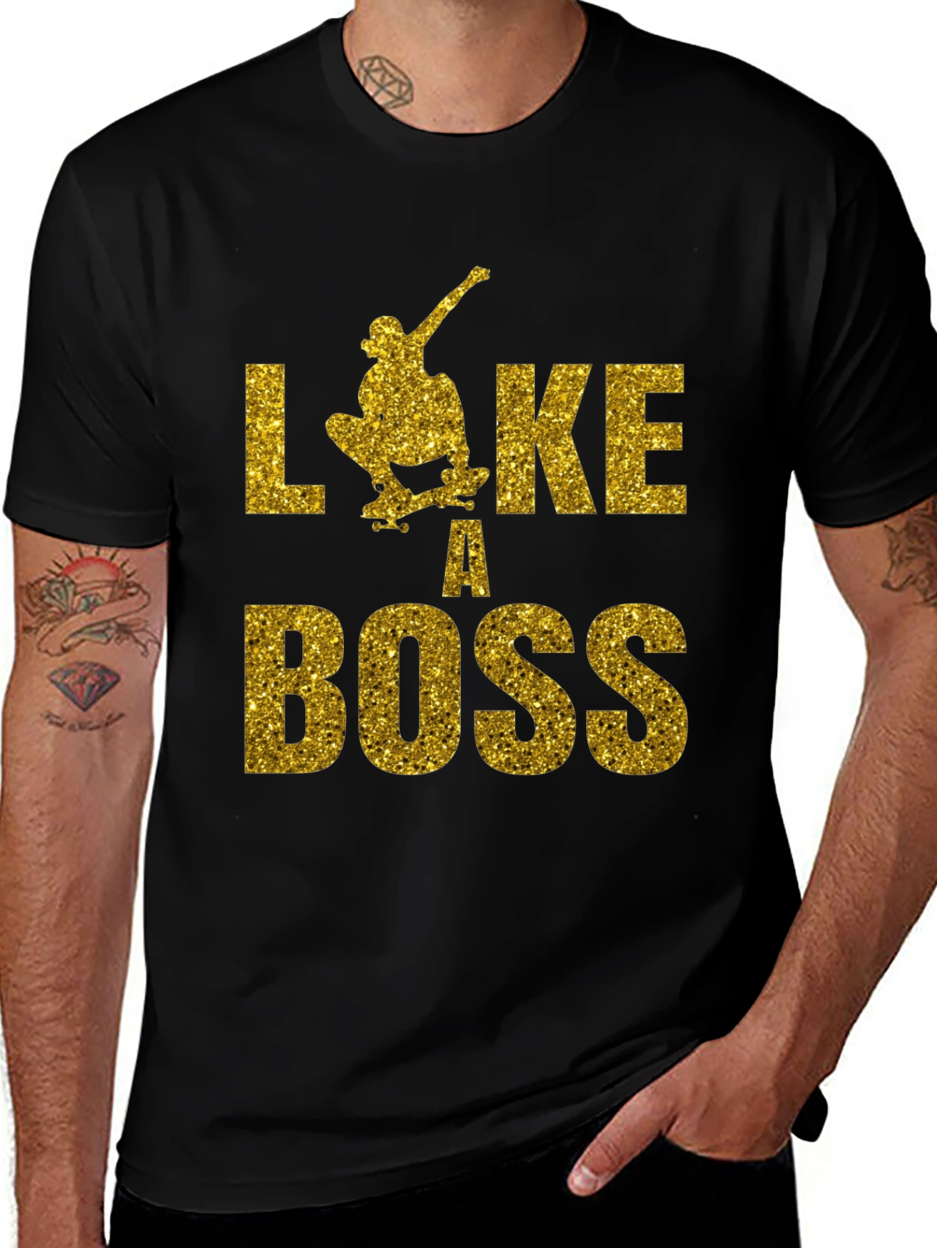 Like A Boss Skateboarder Graphic Tee