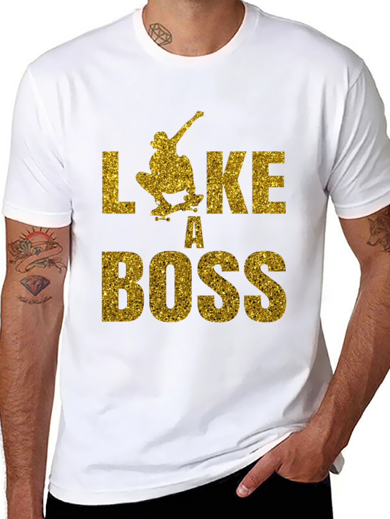 Like A Boss Skateboarder Graphic Tee