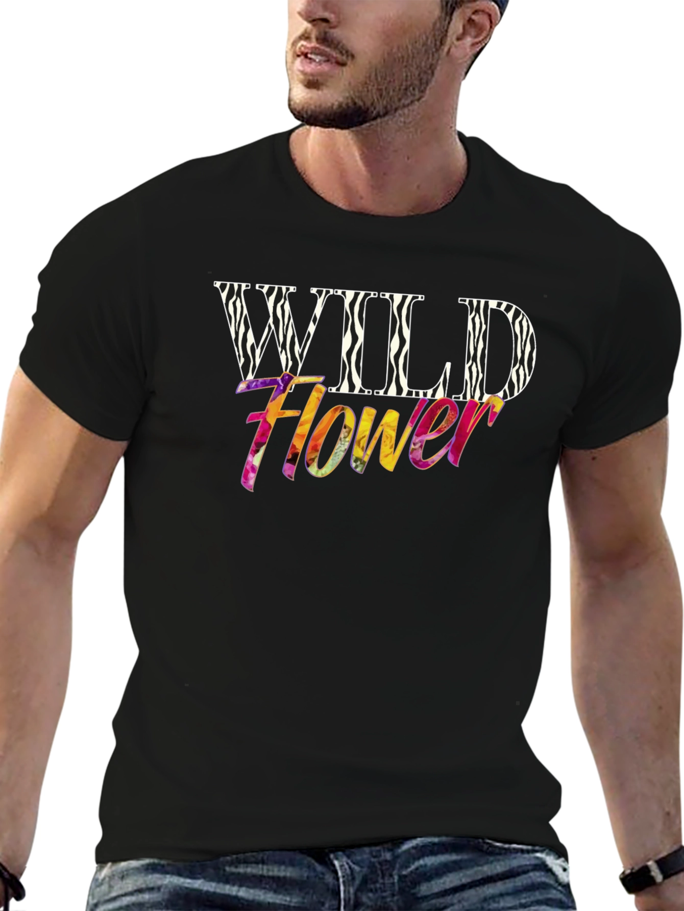 Wildflower Zebra Print Graphic T-Shirt