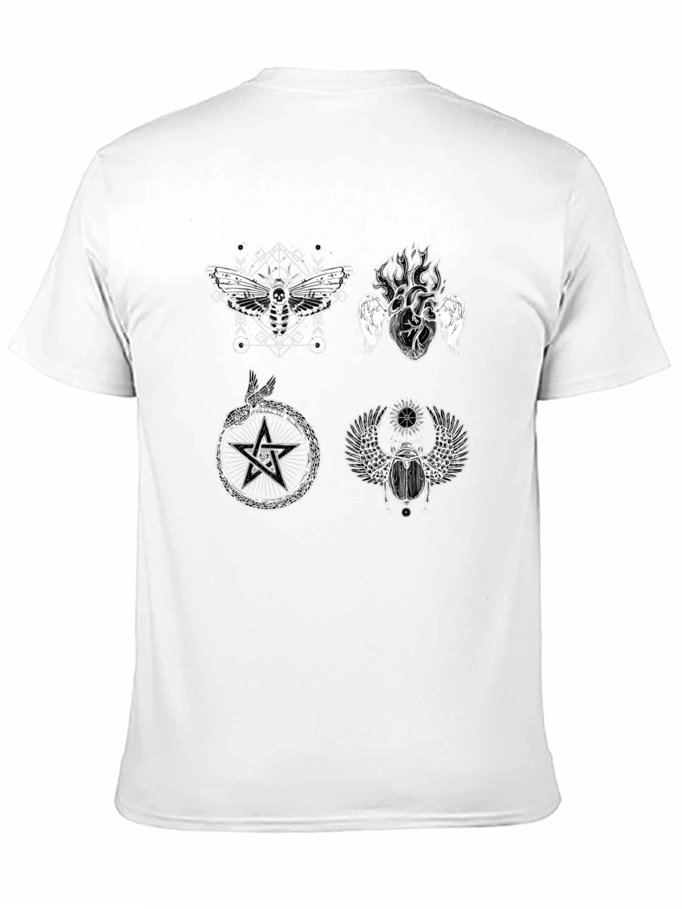 Occult Symbol Graphic Print Black T-Shirt