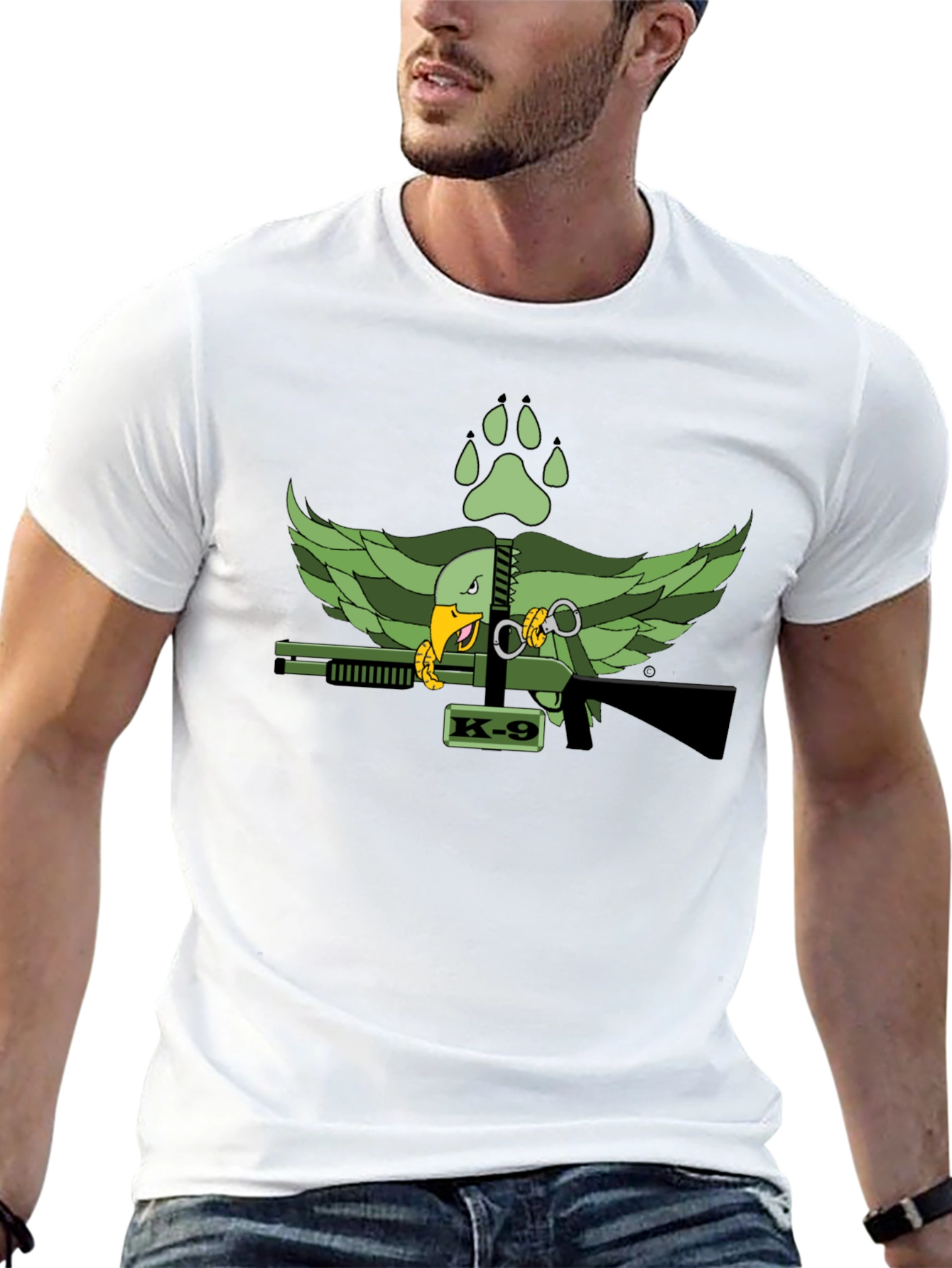 K-9 Unit T-Shirt - Eagle and Paw Print Design