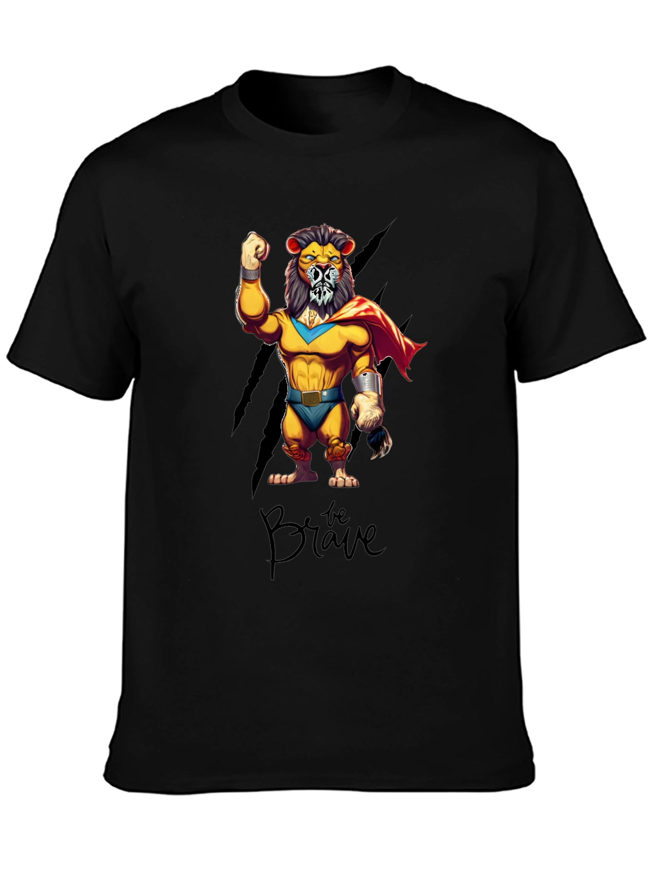 Be Brave Lion Superhero Graphic T-Shirt