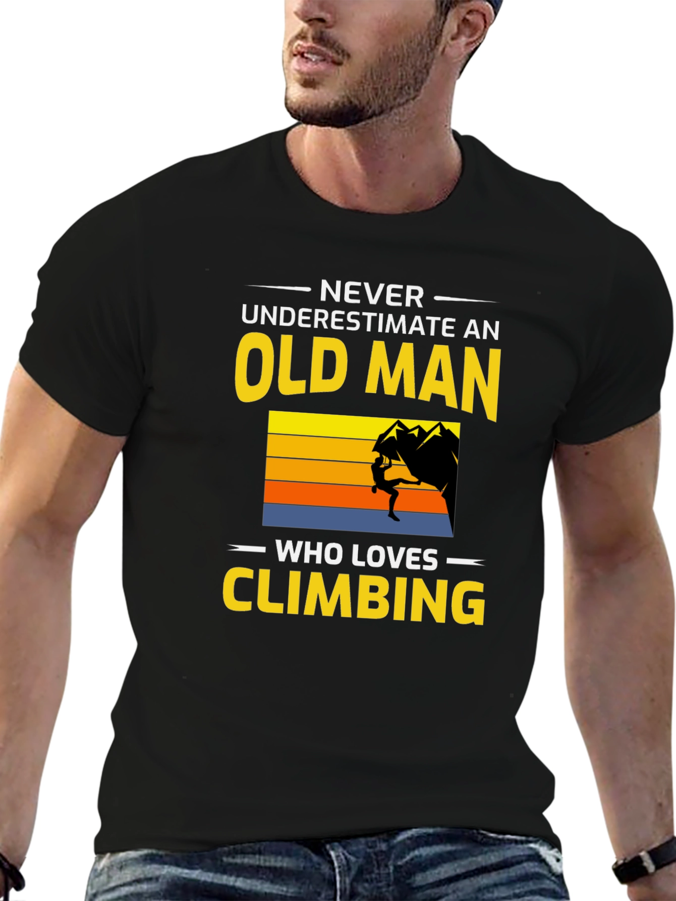 Never Underestimate Old Man Who Loves Climbing T-Shirt