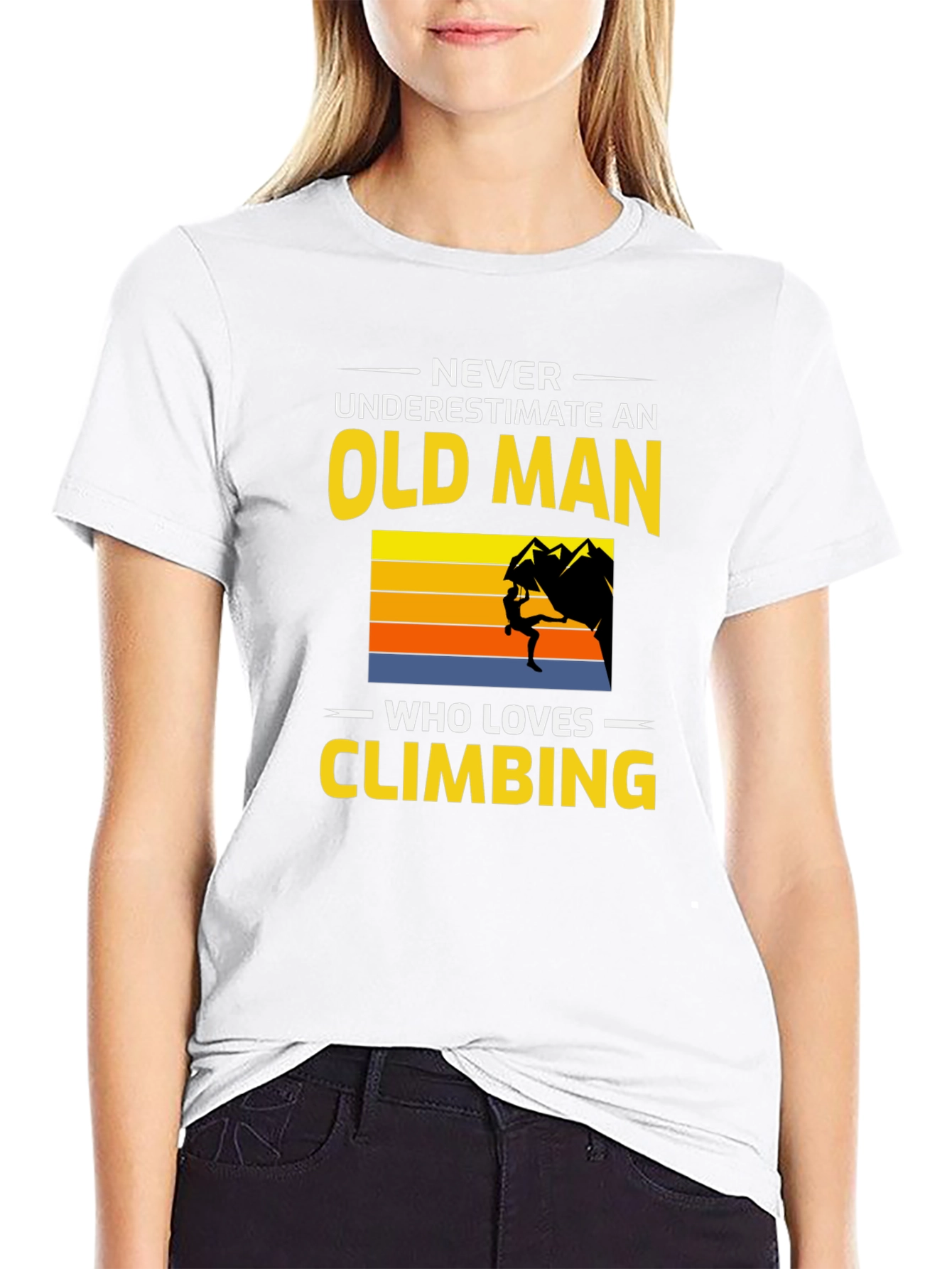 Never Underestimate Old Man Who Loves Climbing T-Shirt