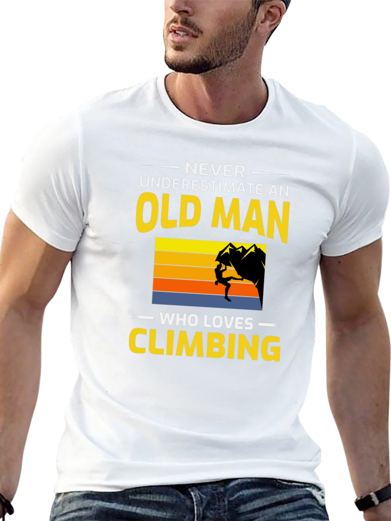 Never Underestimate Old Man Who Loves Climbing T-Shirt