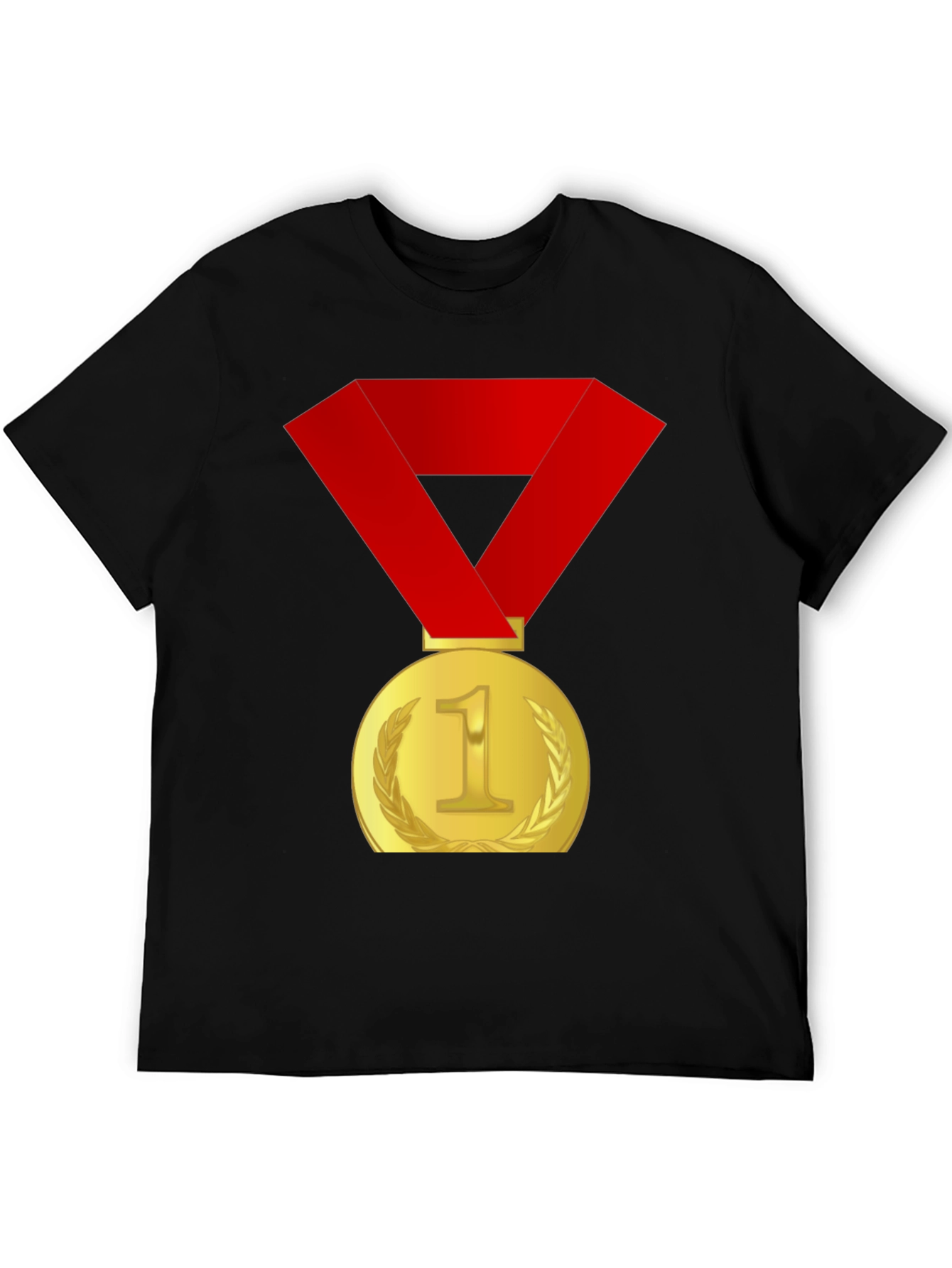 Winners Medal Graphic Tee - Black Cotton T-Shirt