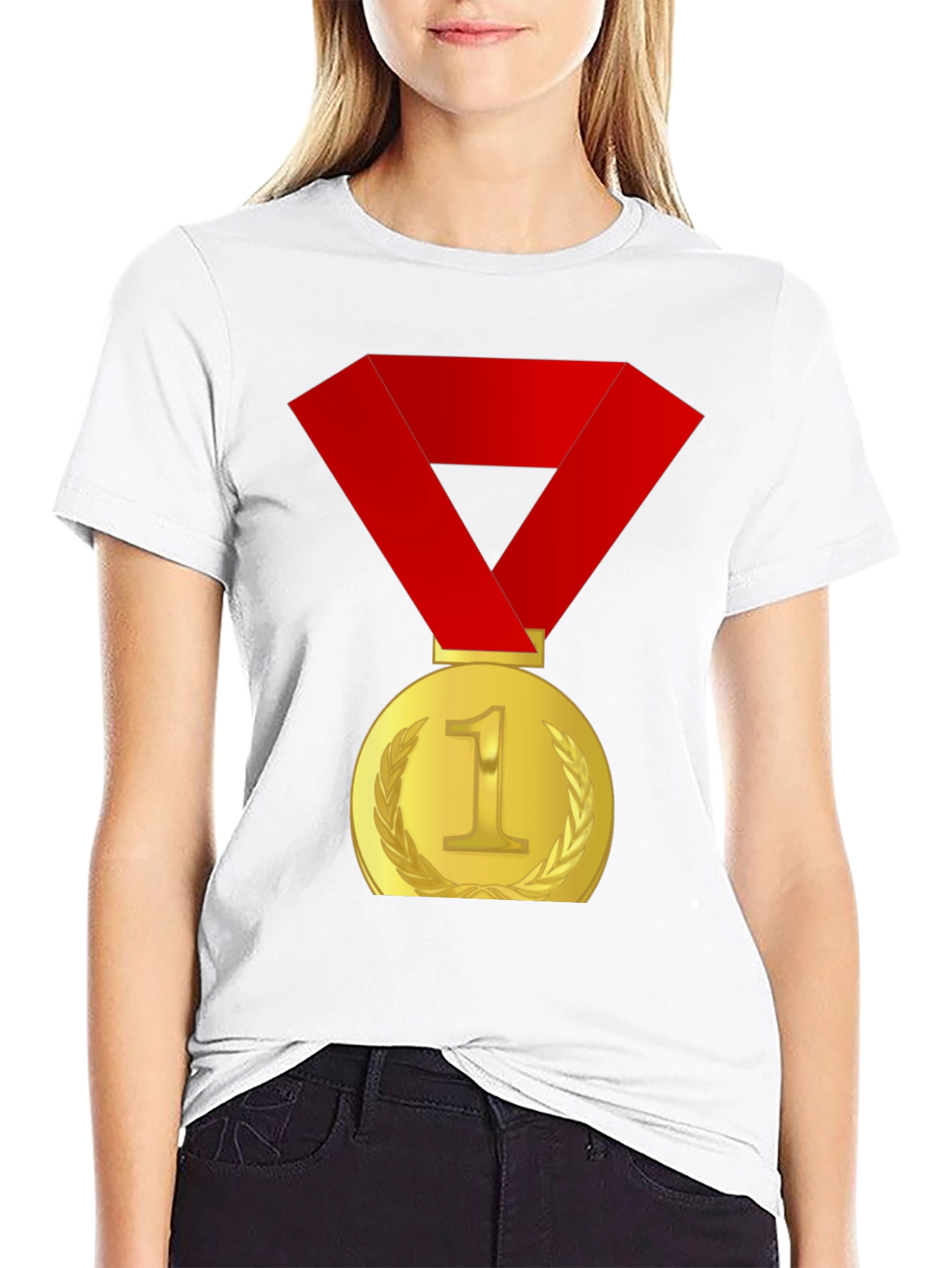 Winners Medal Graphic Tee - Black Cotton T-Shirt