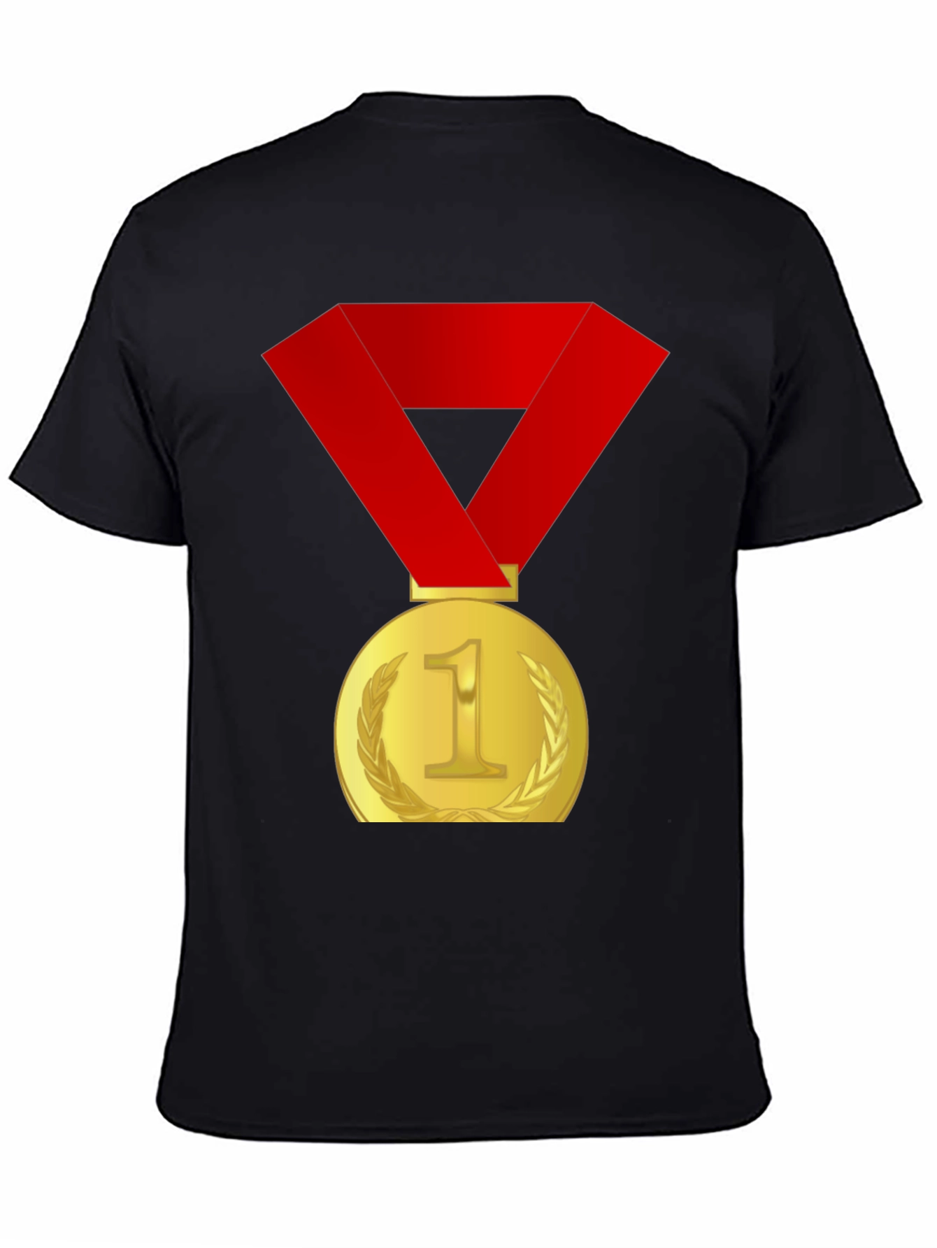 Winners Medal Graphic Tee - Black Cotton T-Shirt