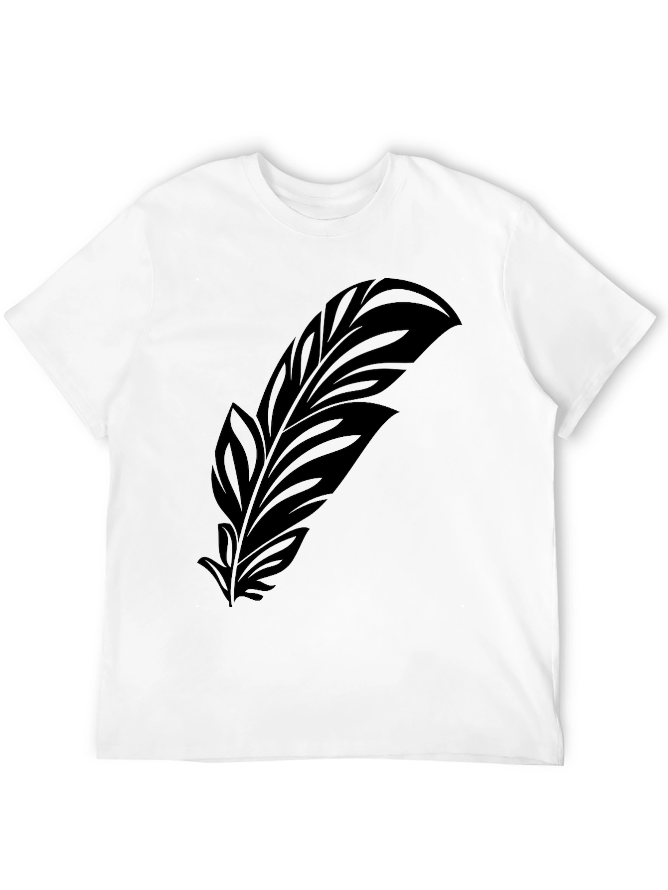 Mens Black Feather Graphic Tee - Stylish Comfort