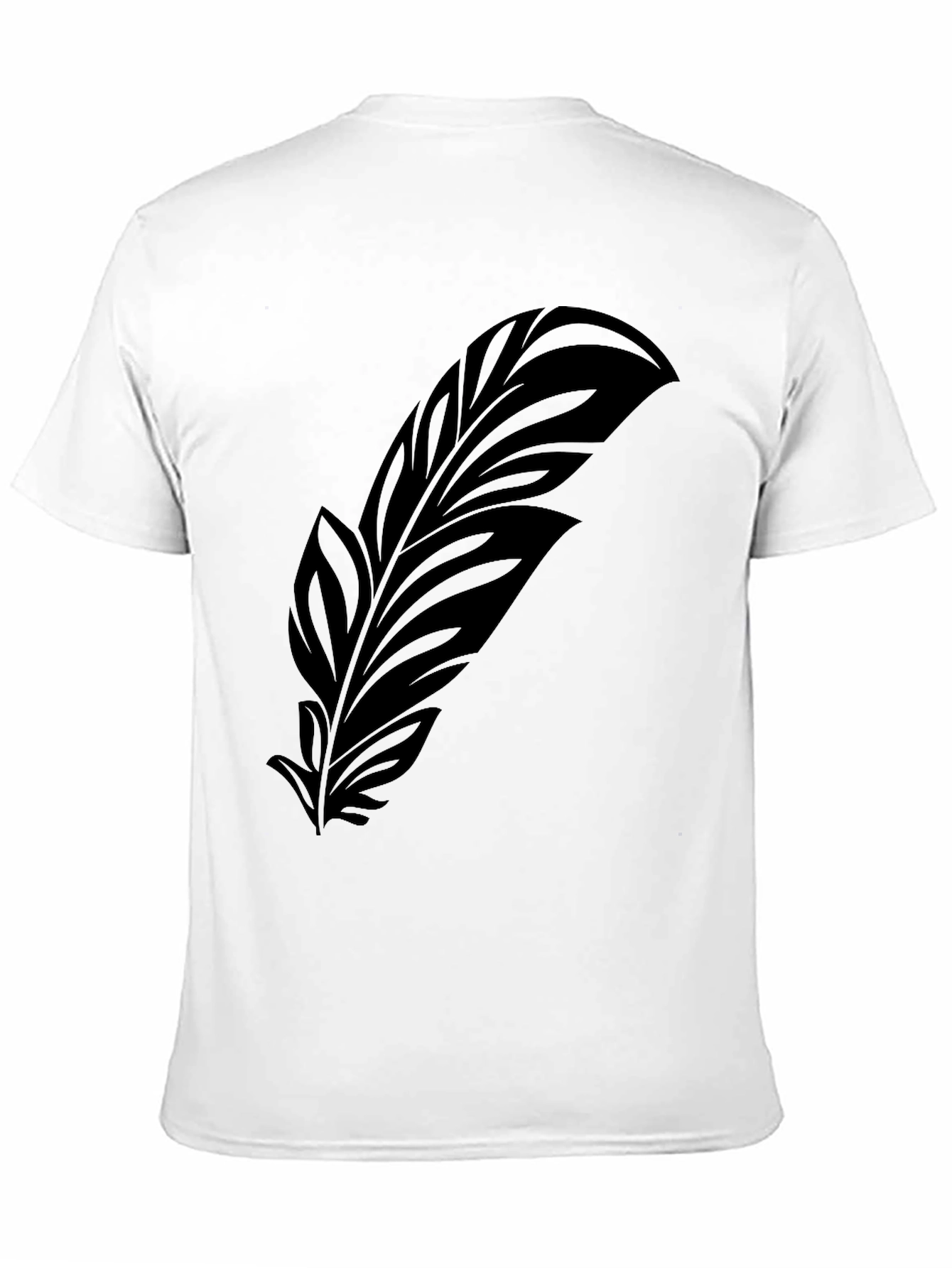 Mens Black Feather Graphic Tee - Stylish Comfort