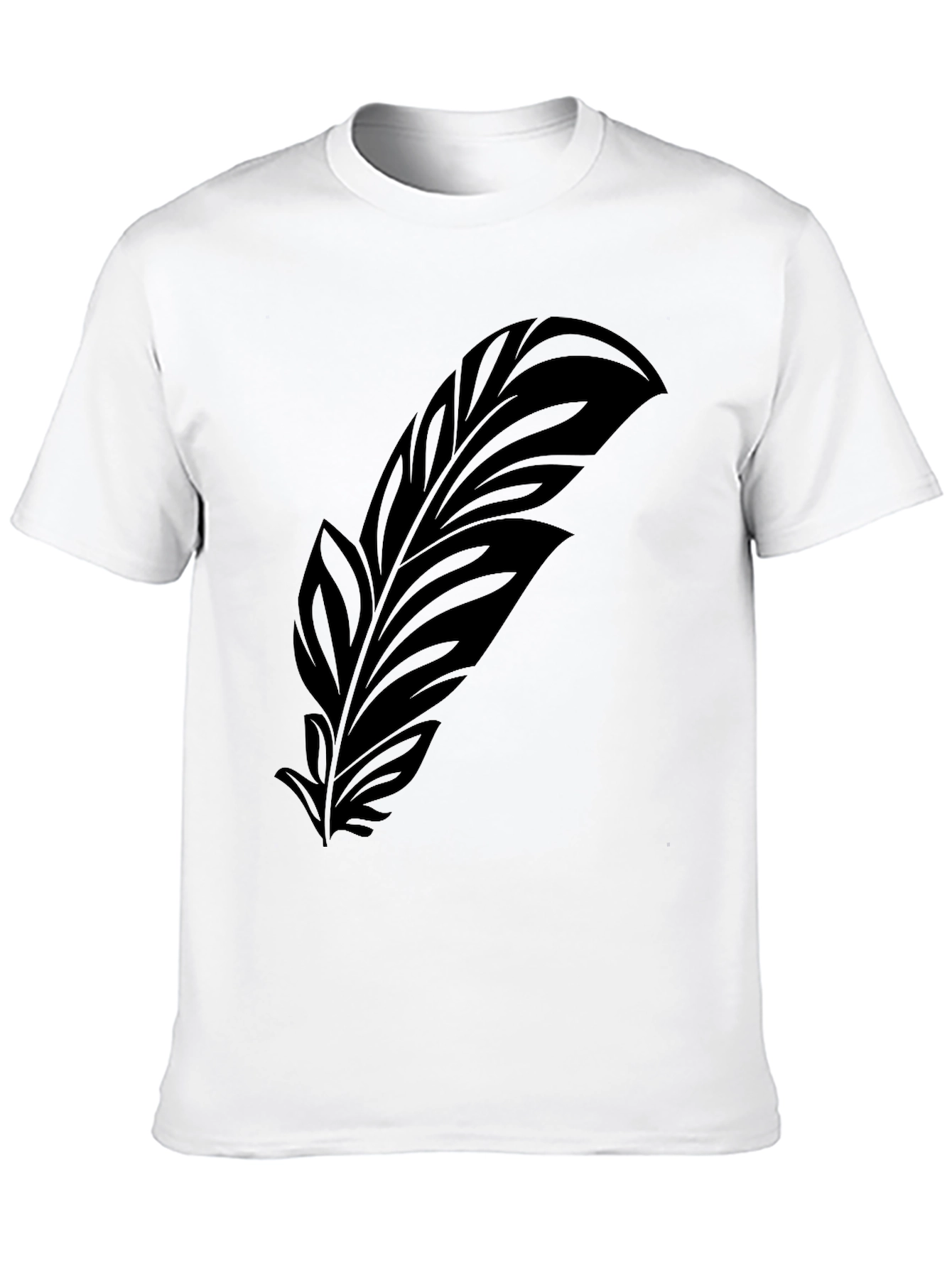 Mens Black Feather Graphic Tee - Stylish Comfort