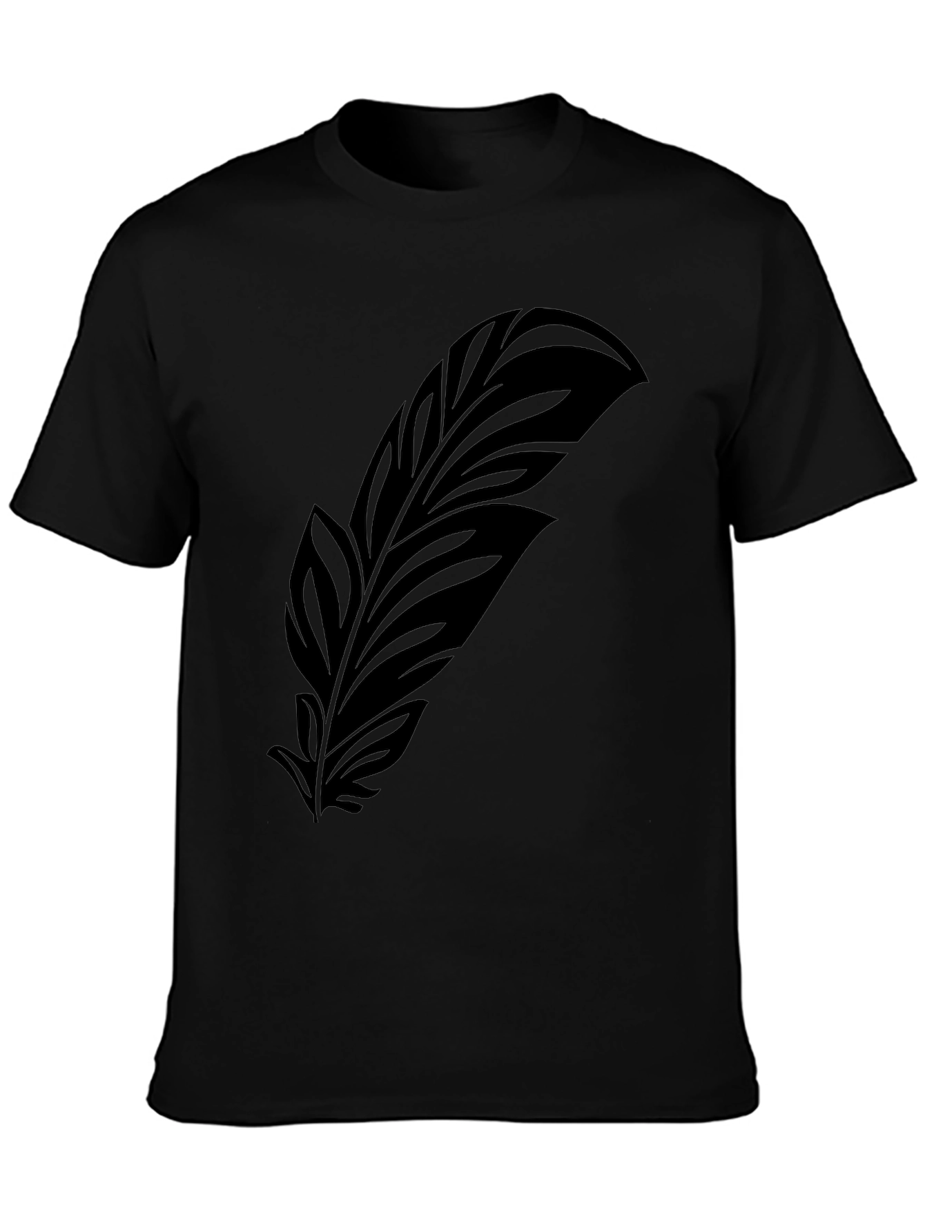 Mens Black Feather Graphic Tee - Stylish Comfort