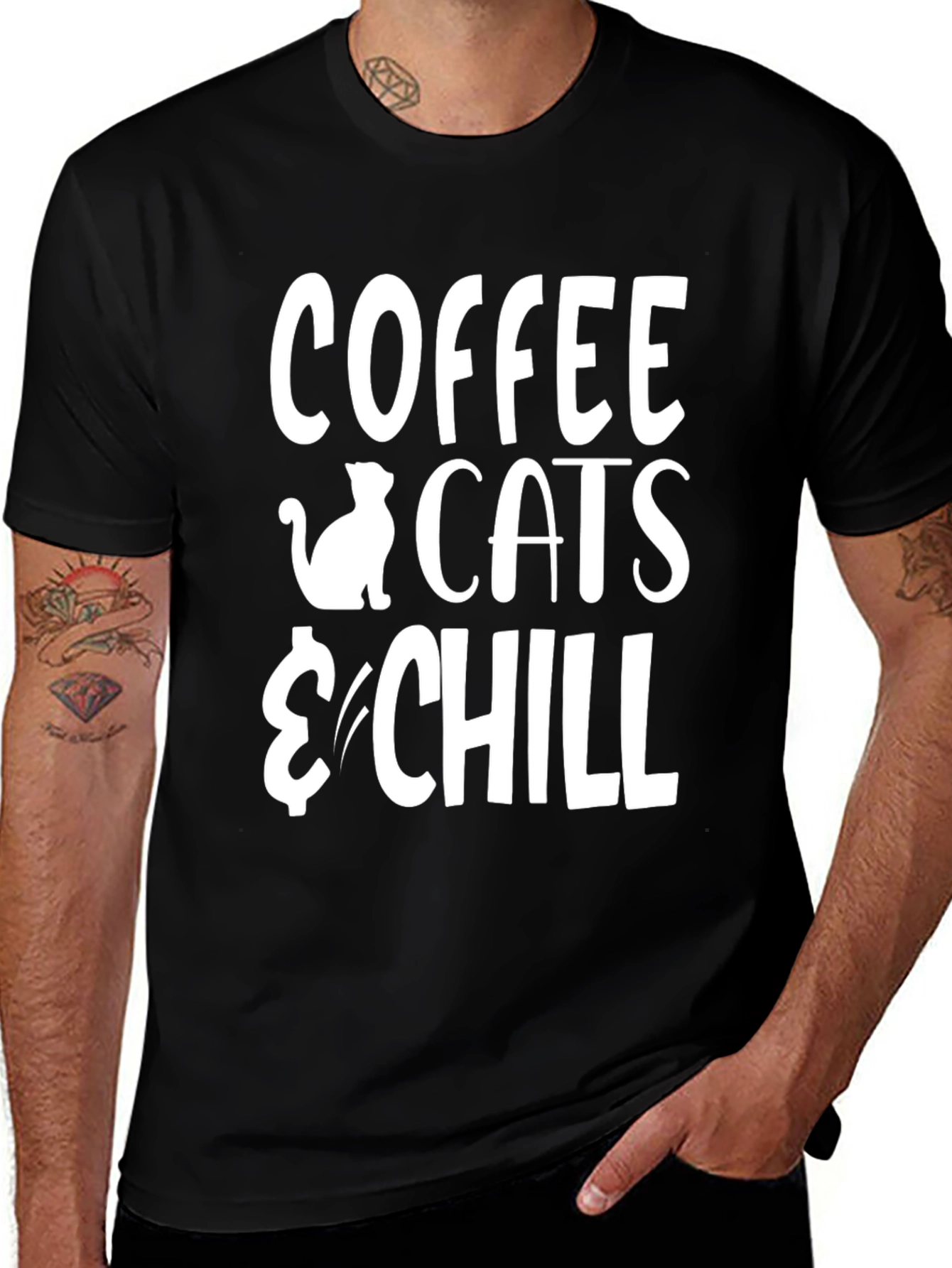 Coffee Cats & Chill Graphic T-Shirt