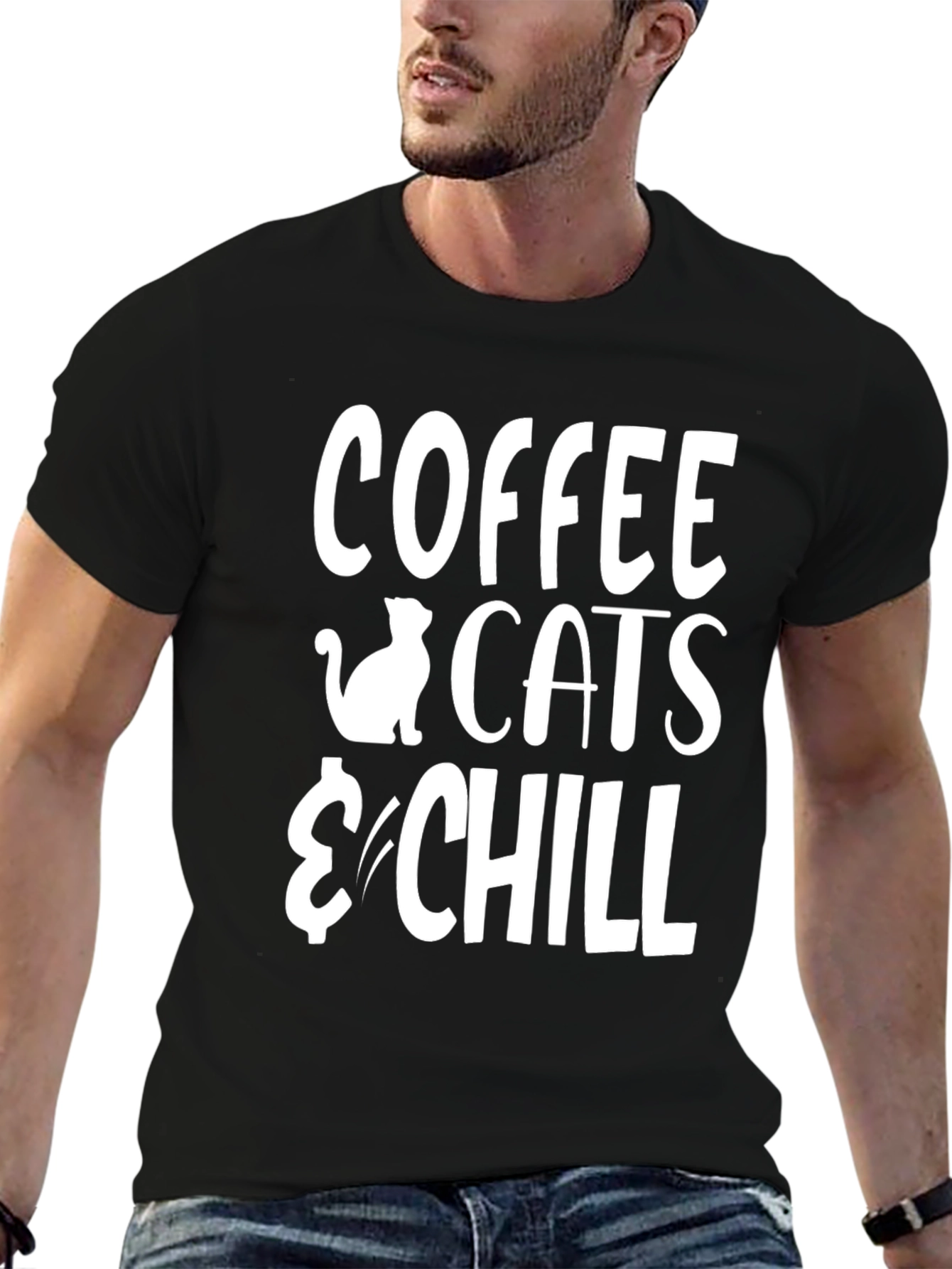 Coffee Cats & Chill Graphic T-Shirt