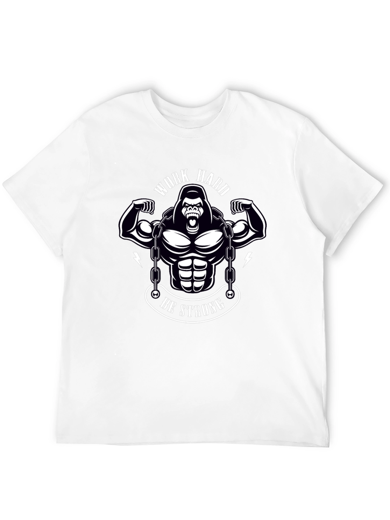 Work Hard Be Strong Gorilla Graphic T-Shirt