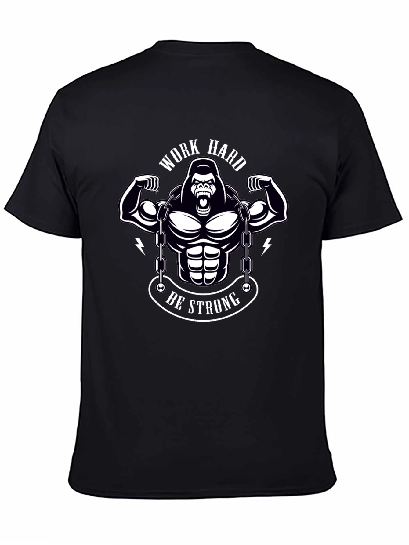 Work Hard Be Strong Gorilla Graphic T-Shirt