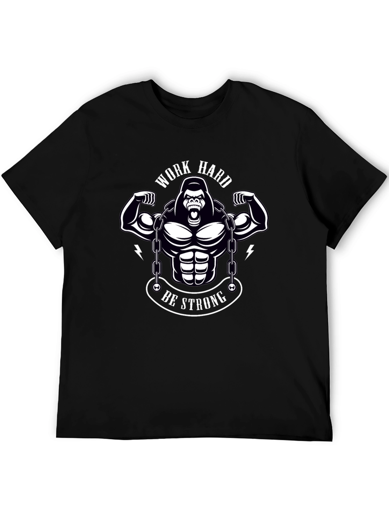 Work Hard Be Strong Gorilla Graphic T-Shirt