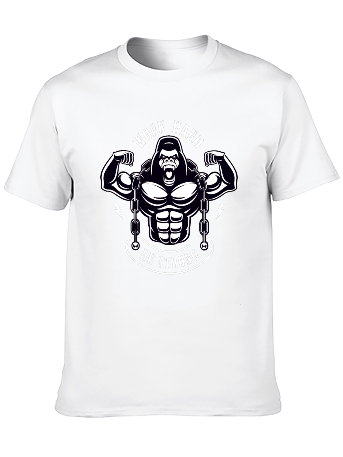 Work Hard Be Strong Gorilla Graphic T-Shirt