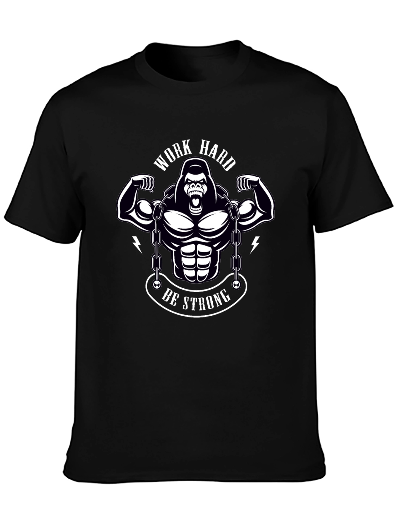 Work Hard Be Strong Gorilla Graphic T-Shirt