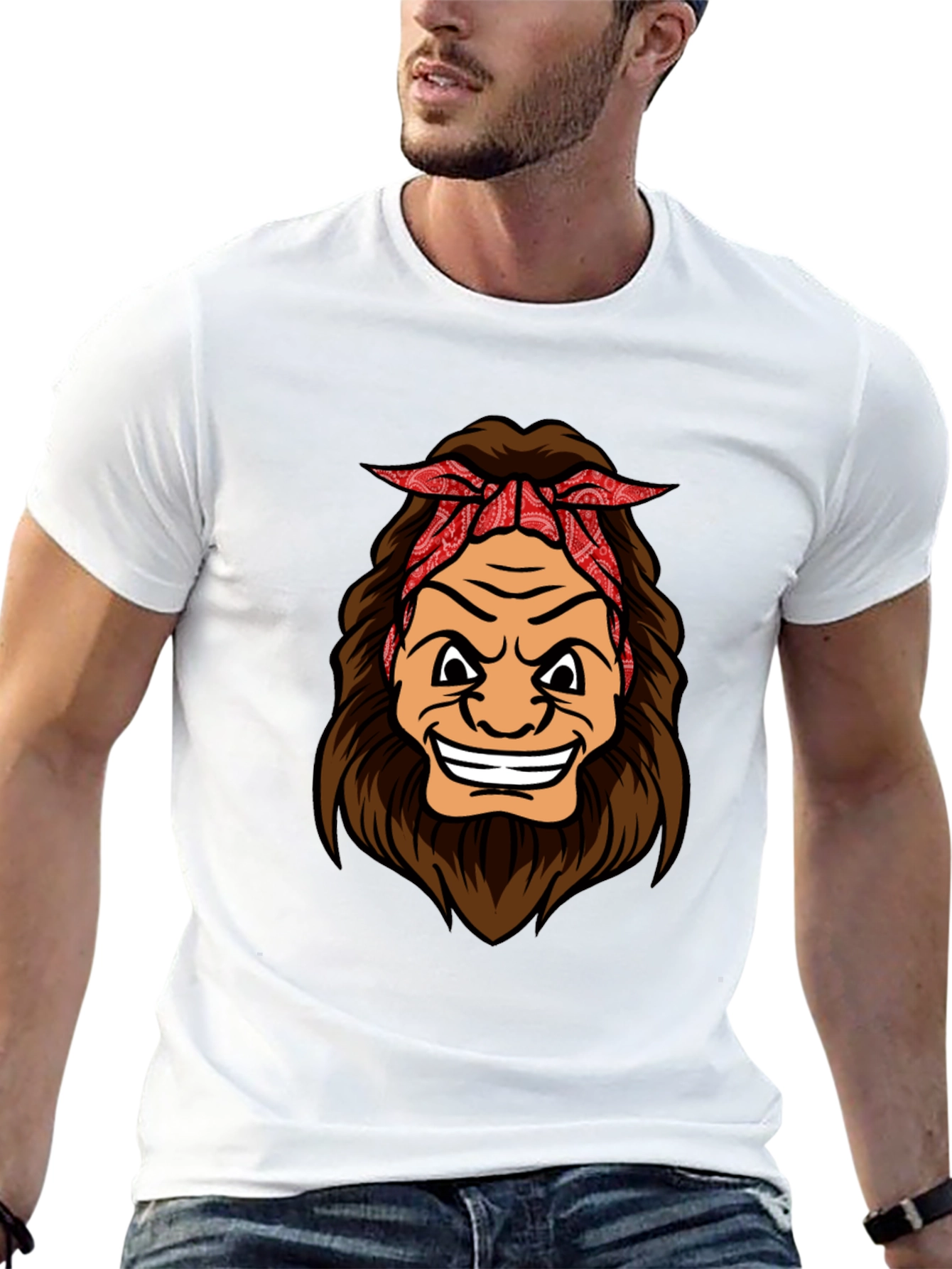 Cartoon Sasquatch Graphic Tee - Black