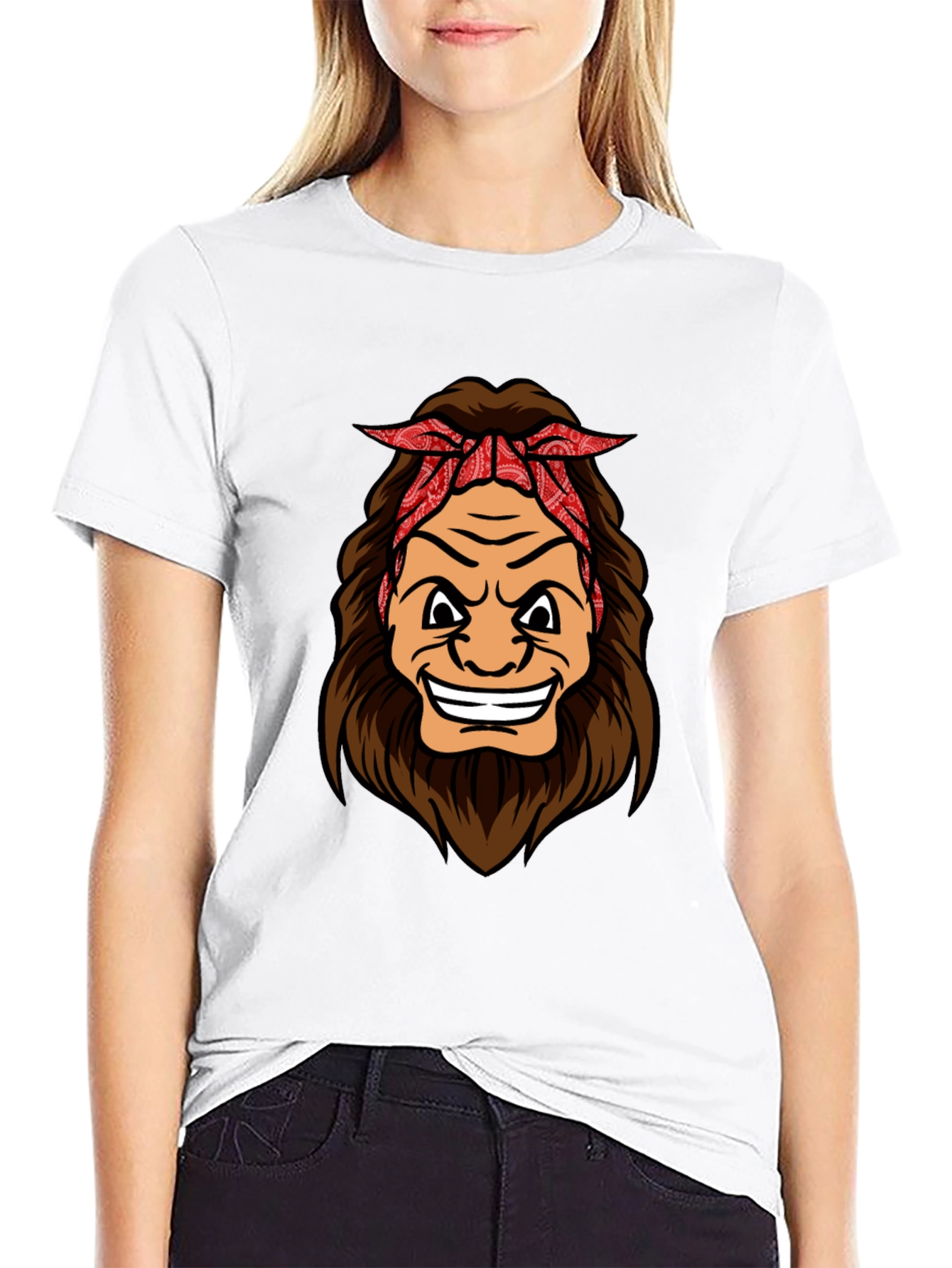 Cartoon Sasquatch Graphic Tee - Black