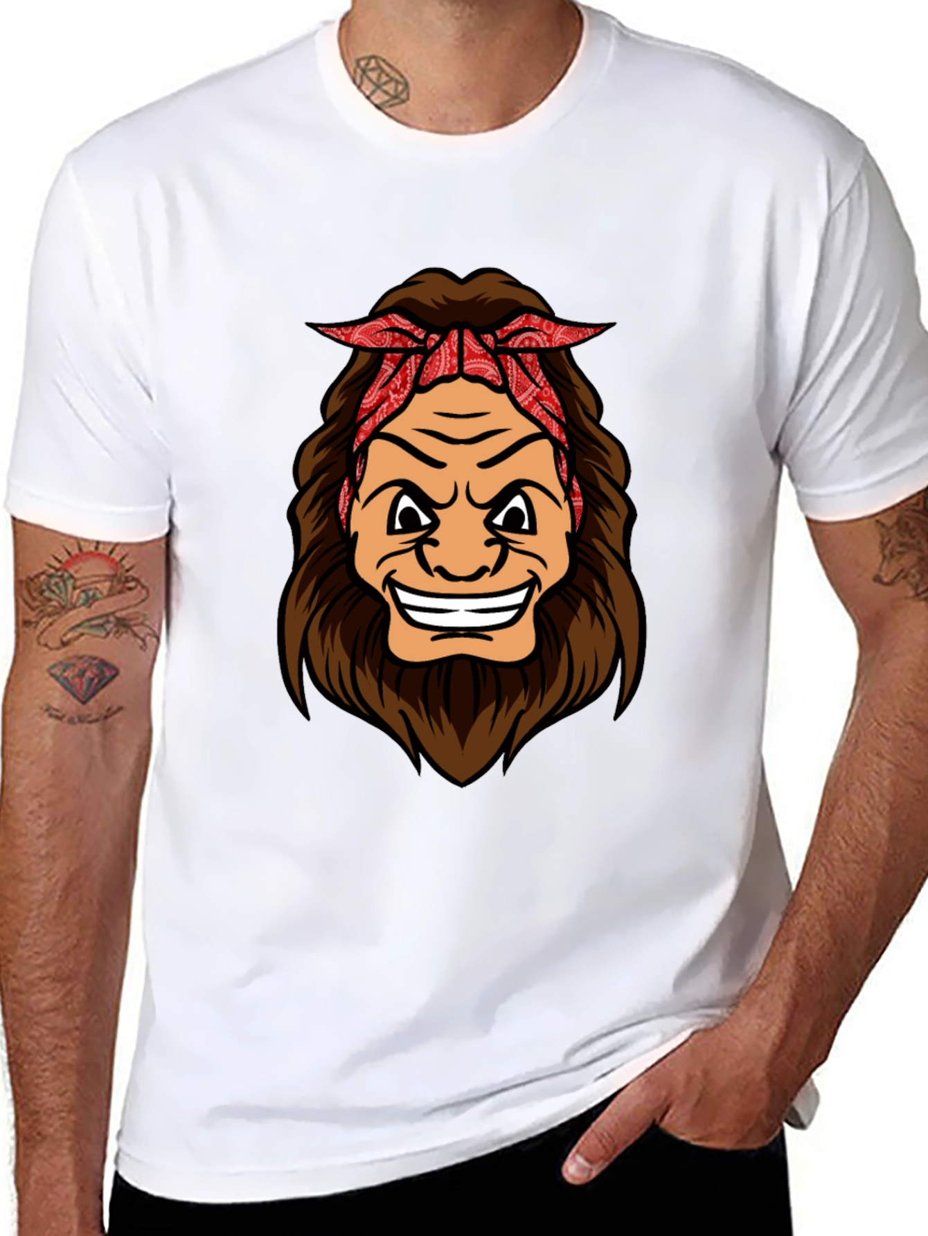 Cartoon Sasquatch Graphic Tee - Black