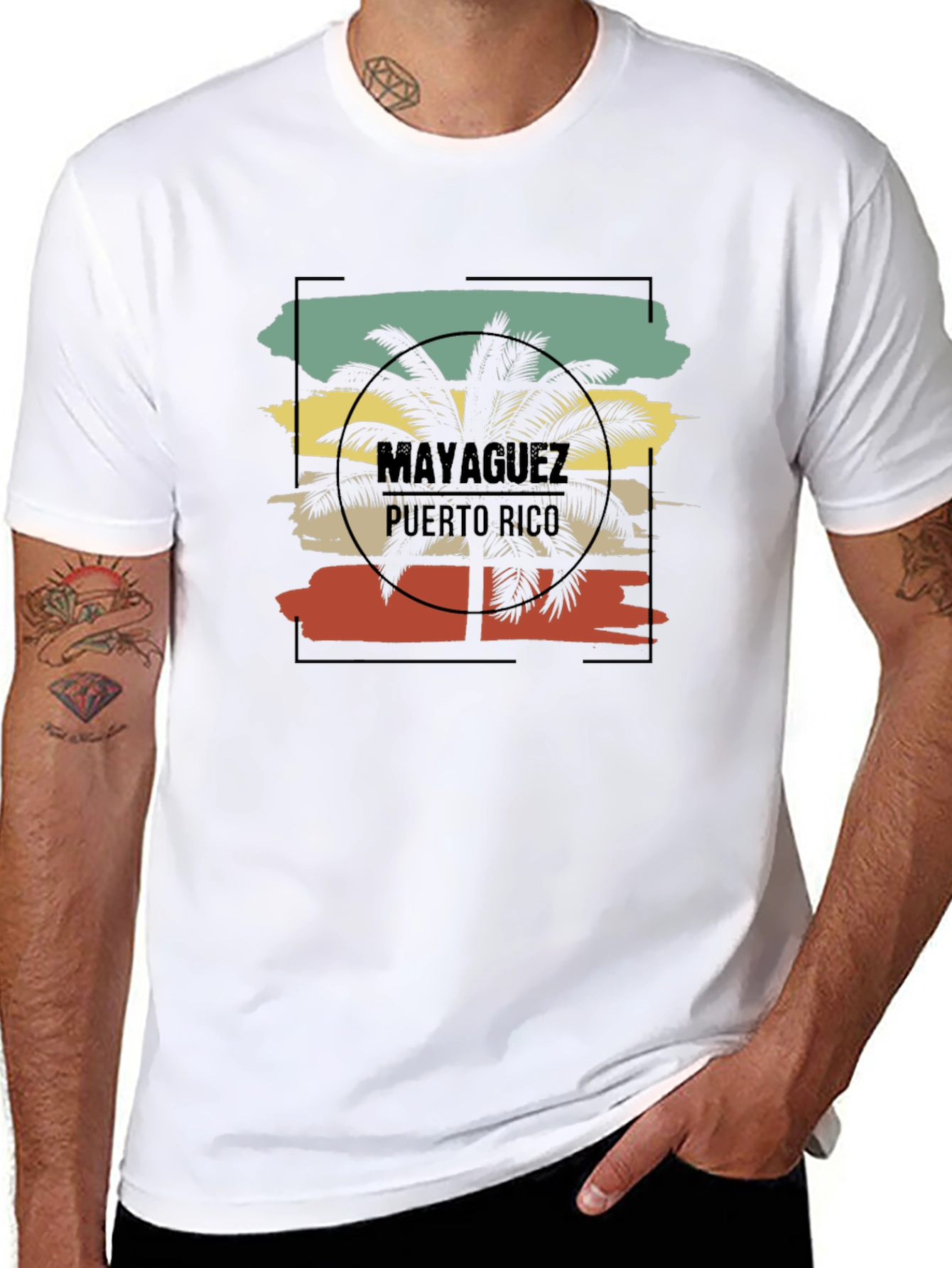 Mayaguez Puerto Rico Palm Tree Graphic Tee