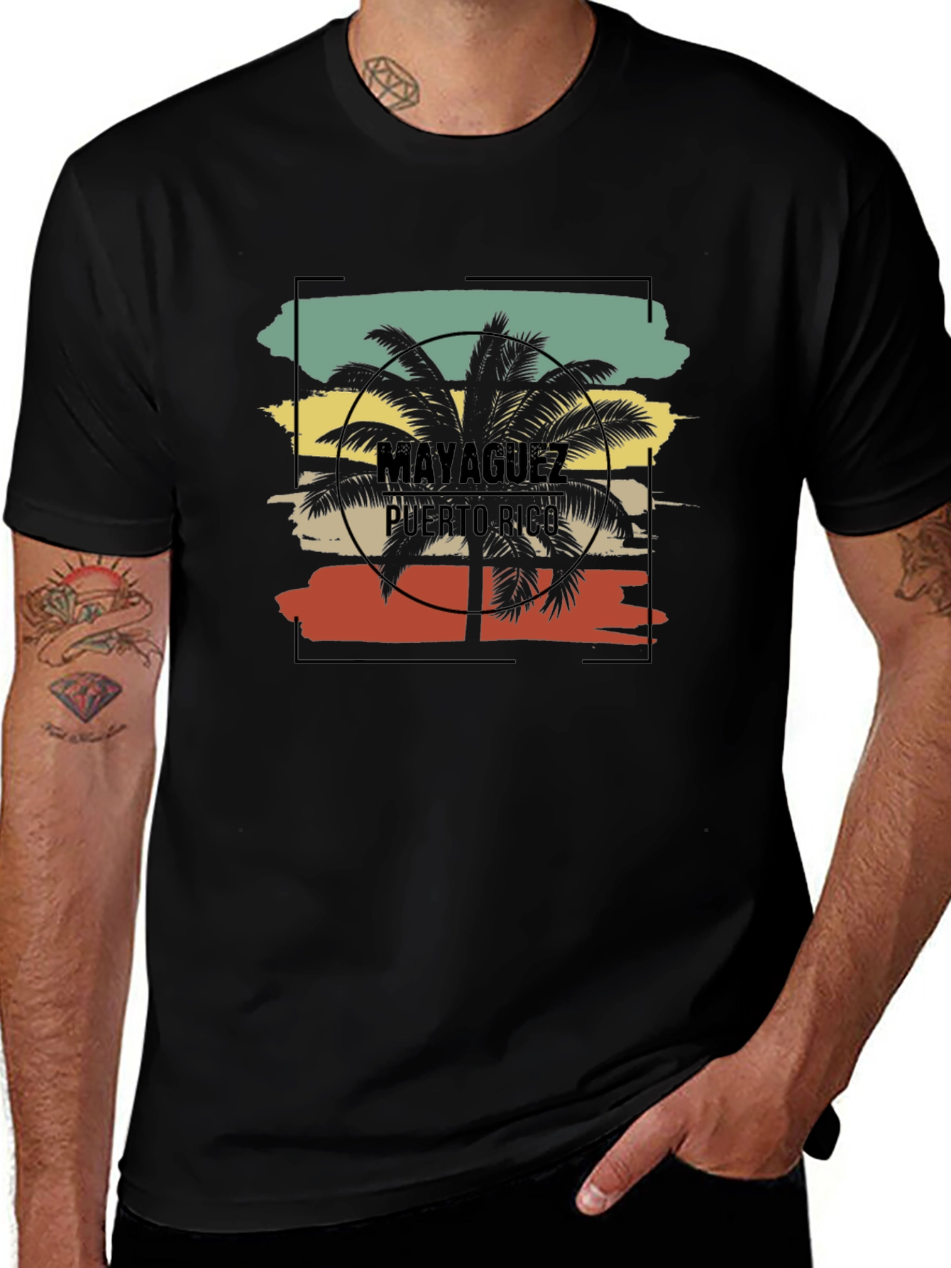 Mayaguez Puerto Rico Palm Tree Graphic Tee