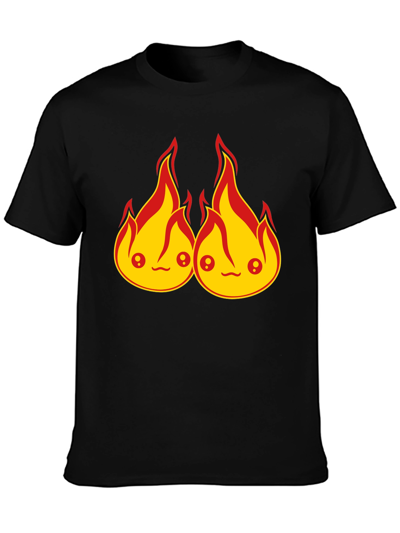 Kawaii Fire Flames Graphic T-Shirt - Cute Design