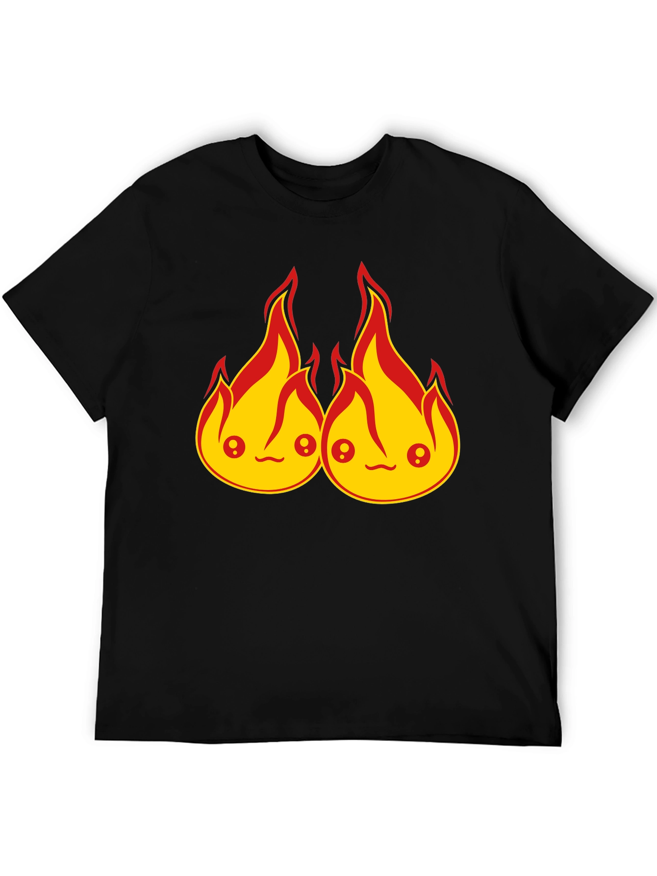 Kawaii Fire Flames Graphic T-Shirt - Cute Design