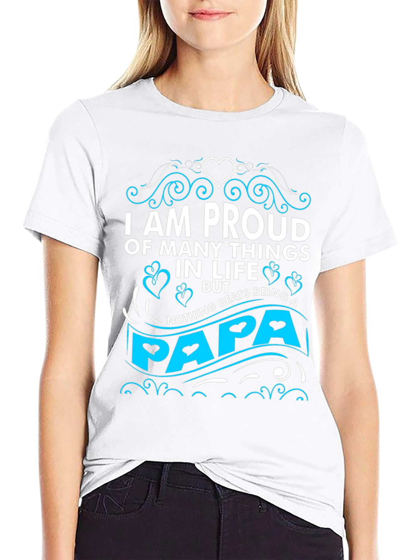 Proud Papa Graphic T-Shirt - Black