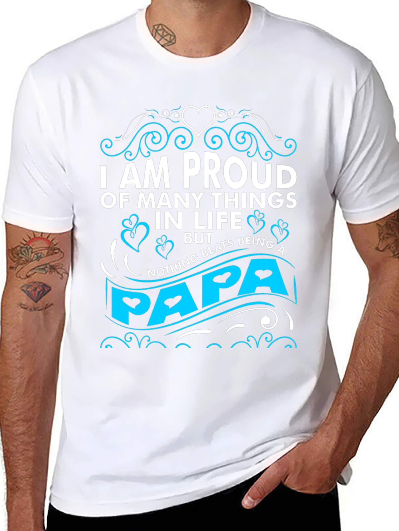 Proud Papa Graphic T-Shirt - Black