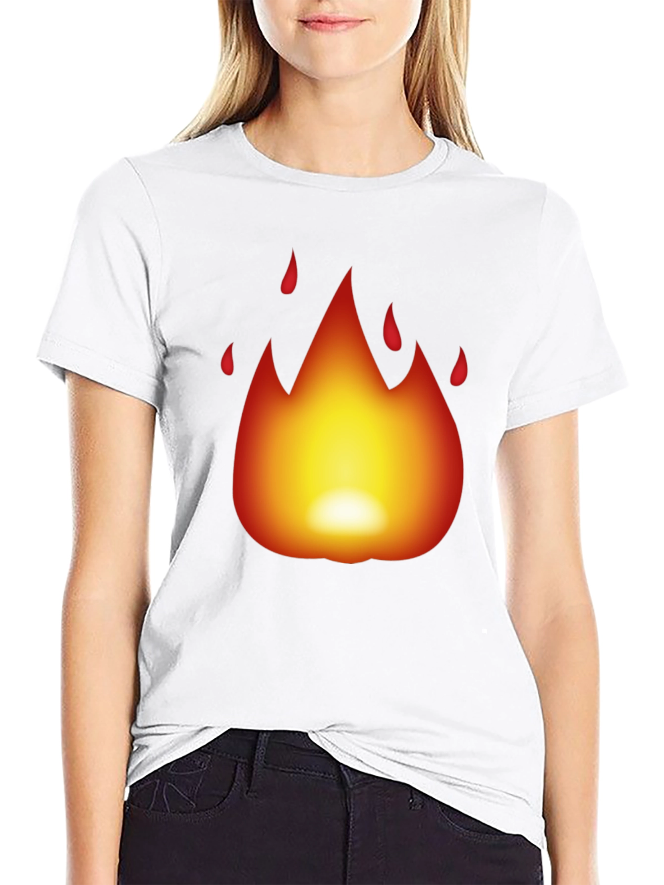 Fiery Flame Graphic Black T-Shirt