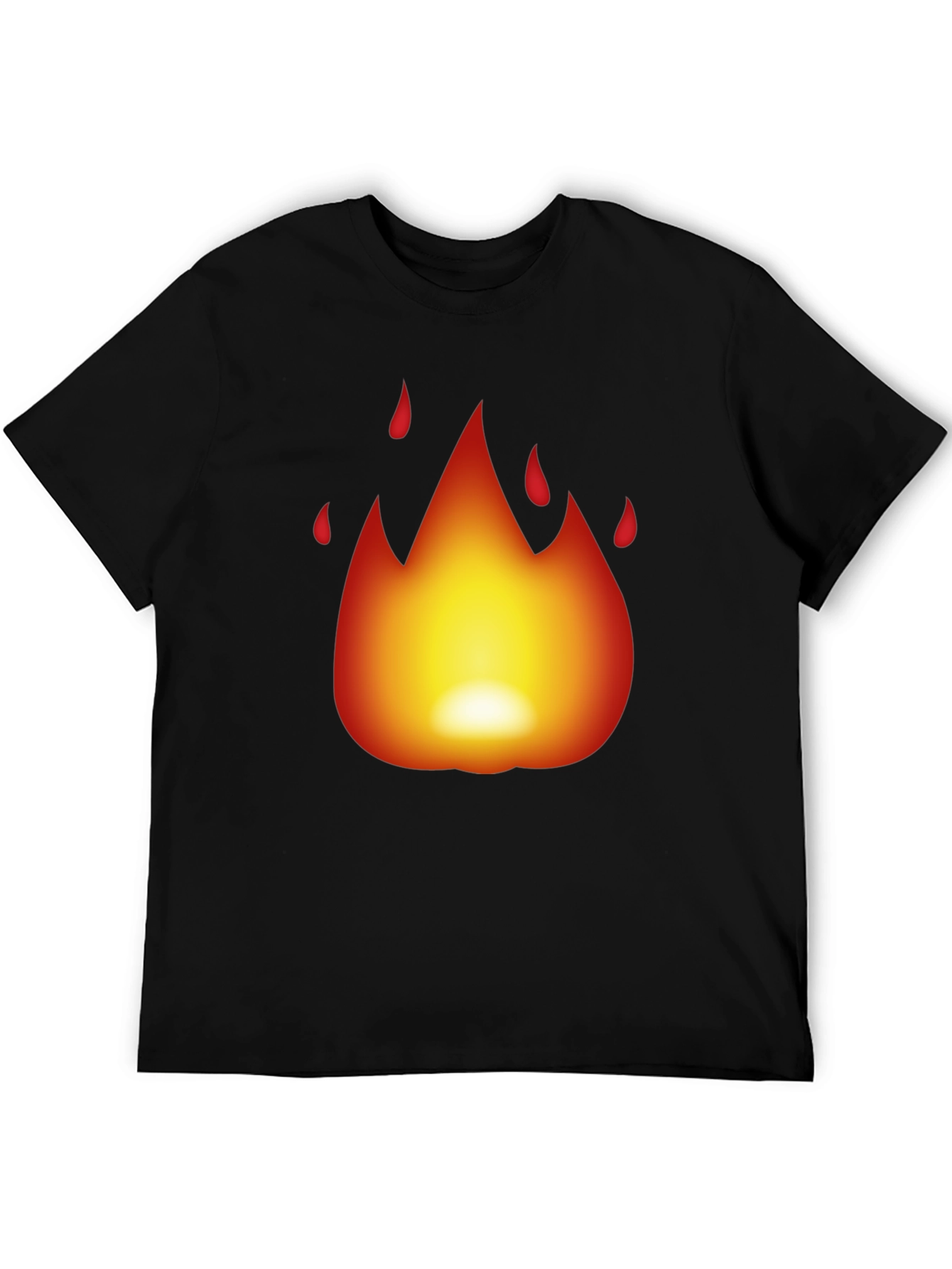 Fiery Flame Graphic Black T-Shirt