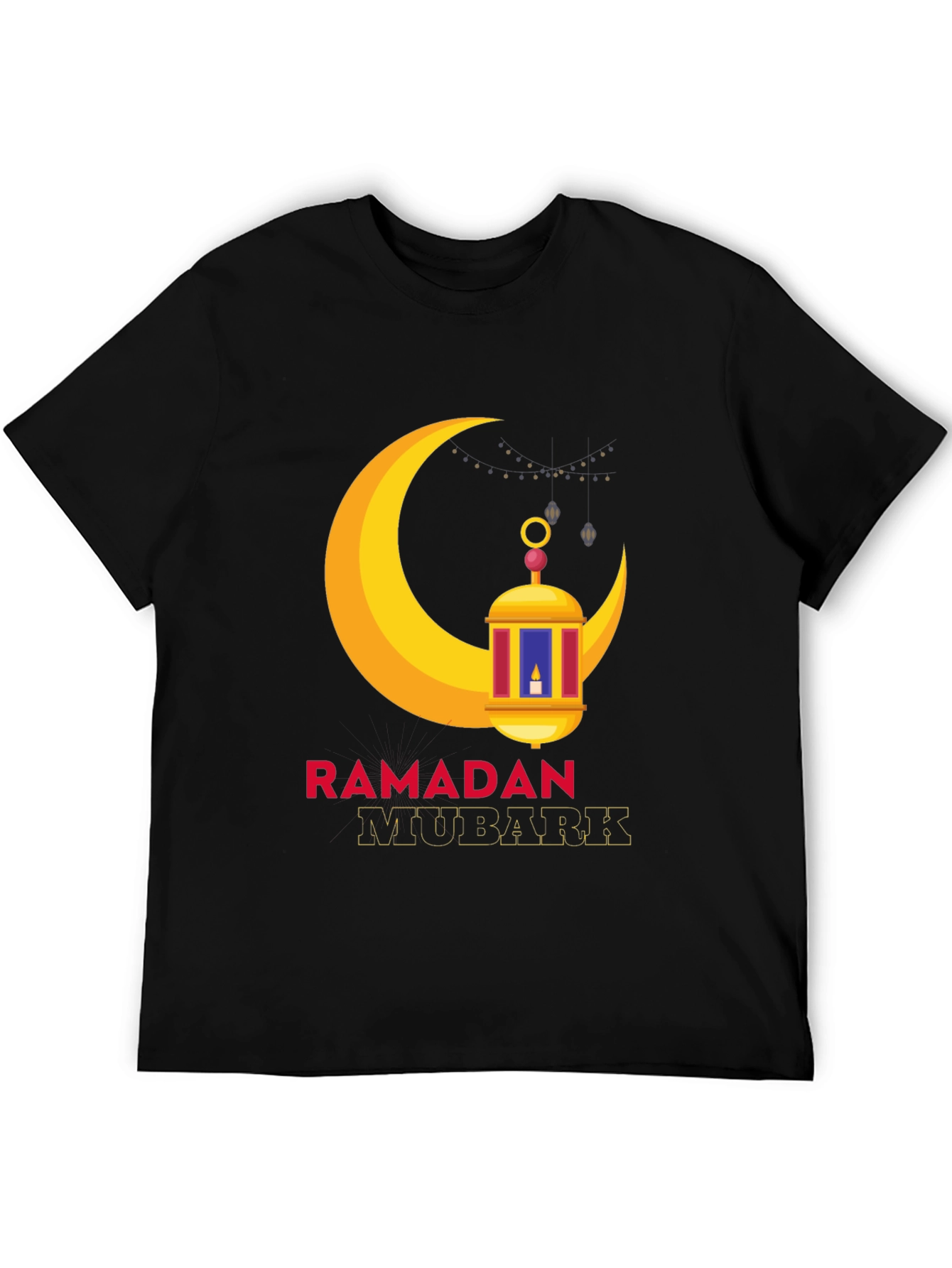 Ramadan Mubarak Graphic Tee - Festive Crescent Moon Design